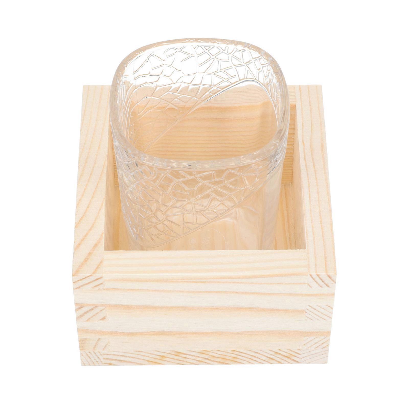 Square Wood Sake Cup Drinking Accessory Perfect For Home Use And Friends Assorted Color 1 Set