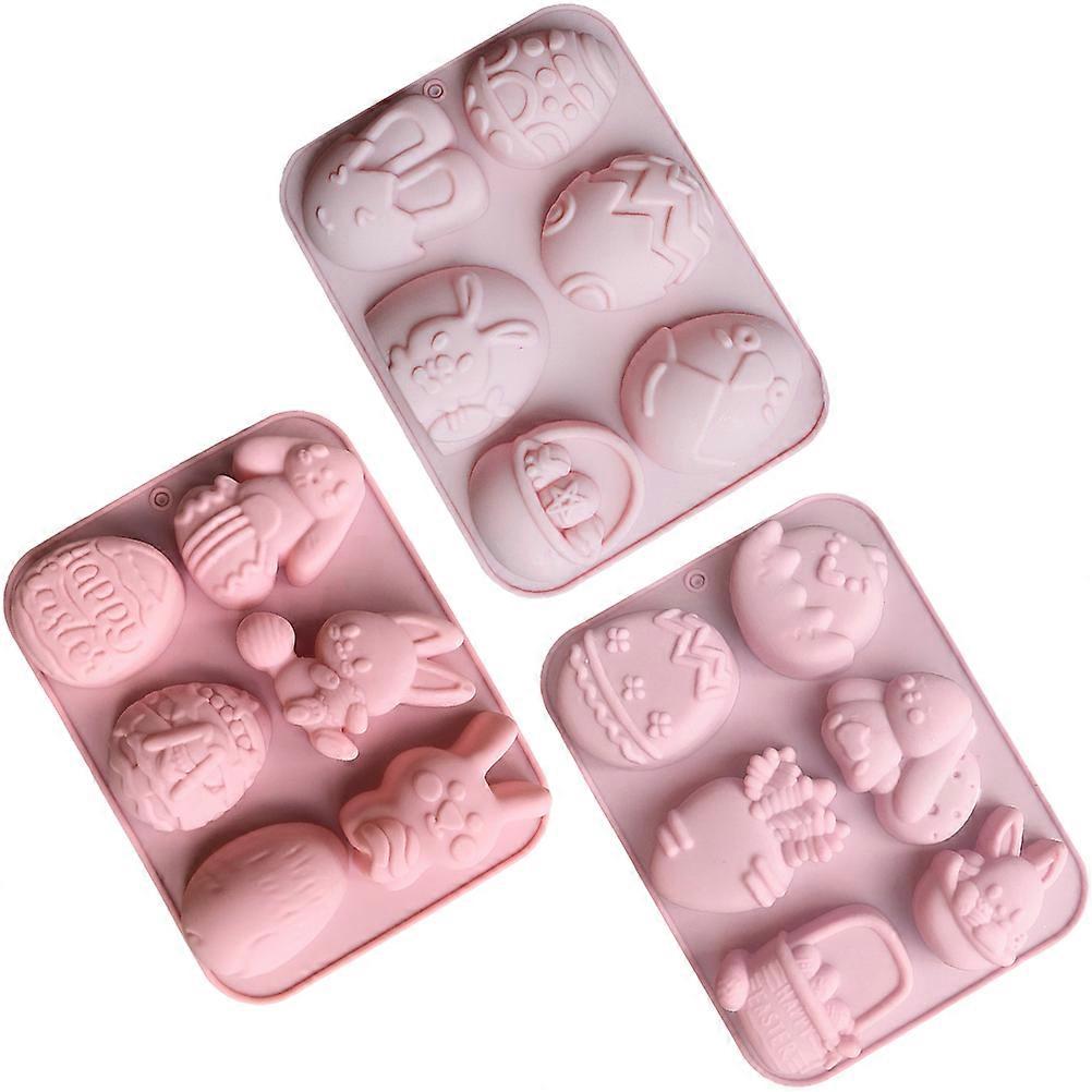 3pcs Easter Silicone Molds for Baking, Candy & Fondant – Non Stick Rabbit & Egg Shapes, Heat Resistant & Reusable – DIY Cake Decorating Tools for