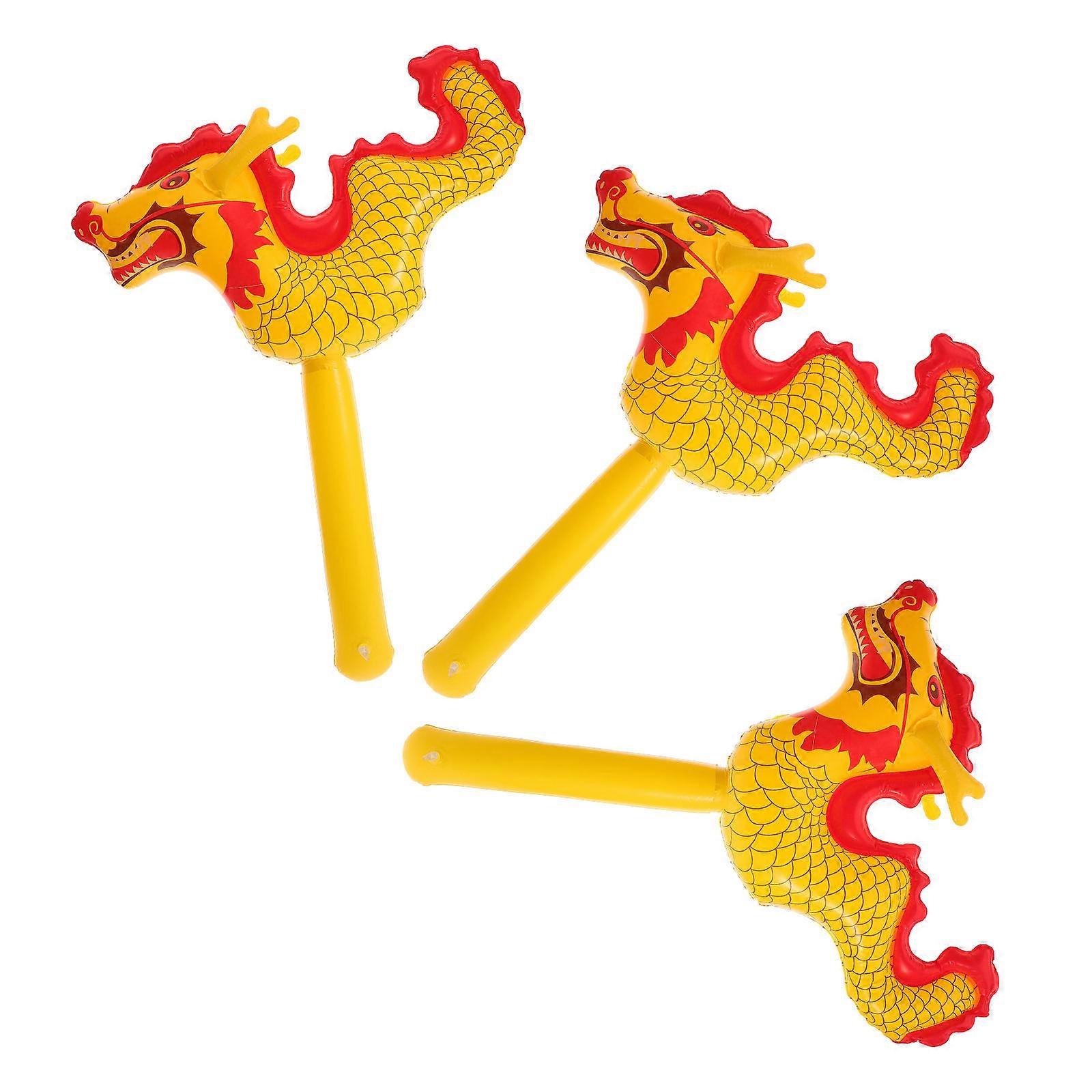 Inflatable Dragon Balloon Toy For Party Decorations Suitable For Birthday Party Baby Shower Events With Bright Orange Color And Interactive Fun 3Pcs
