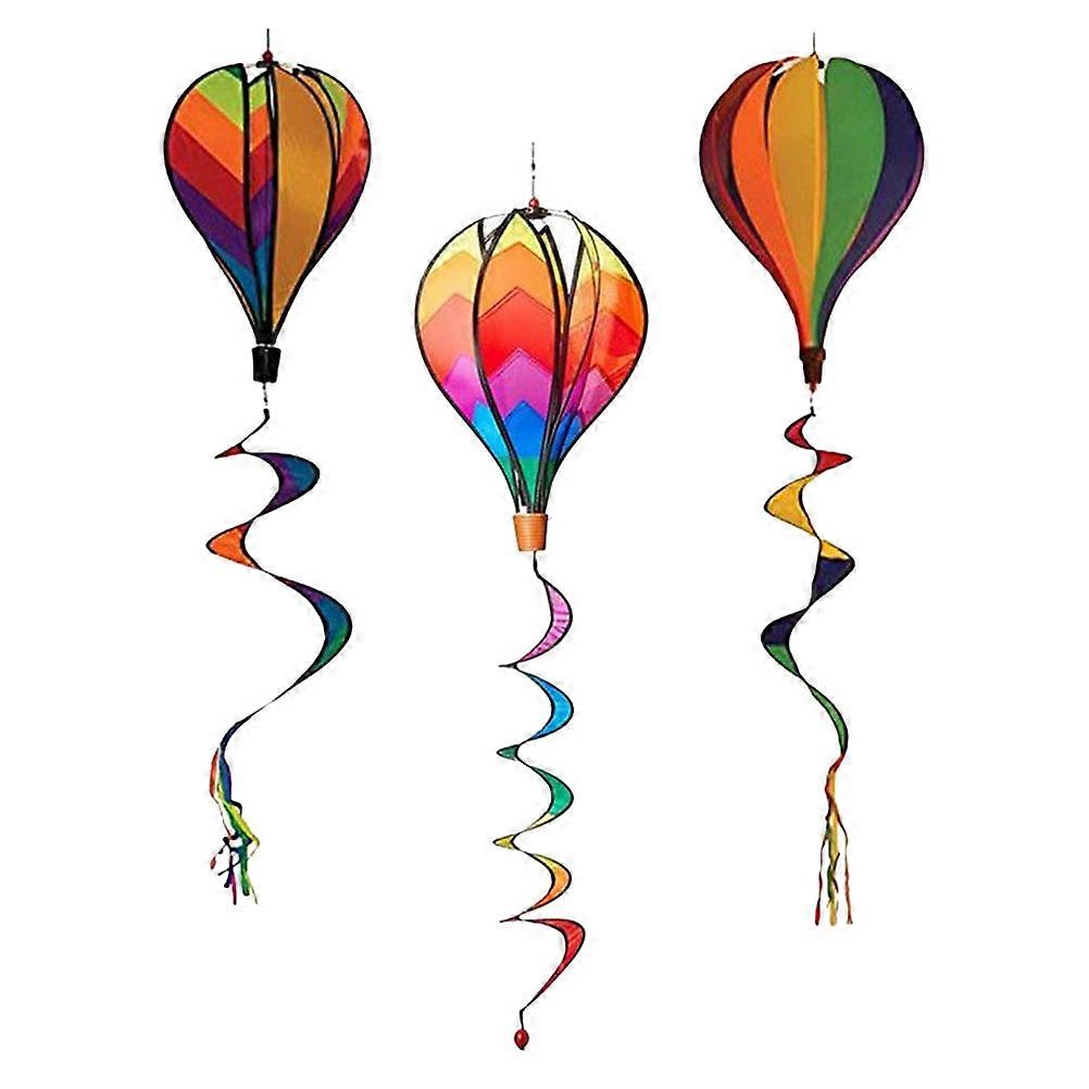 Bright Plastic Hot Air Balloon Windmill Pendant for Decor 3pcs