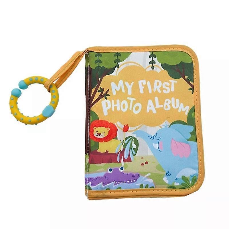 Baby Memory Book, Soft Fabric Photo Album with Safety Mirror & Teether for Infants