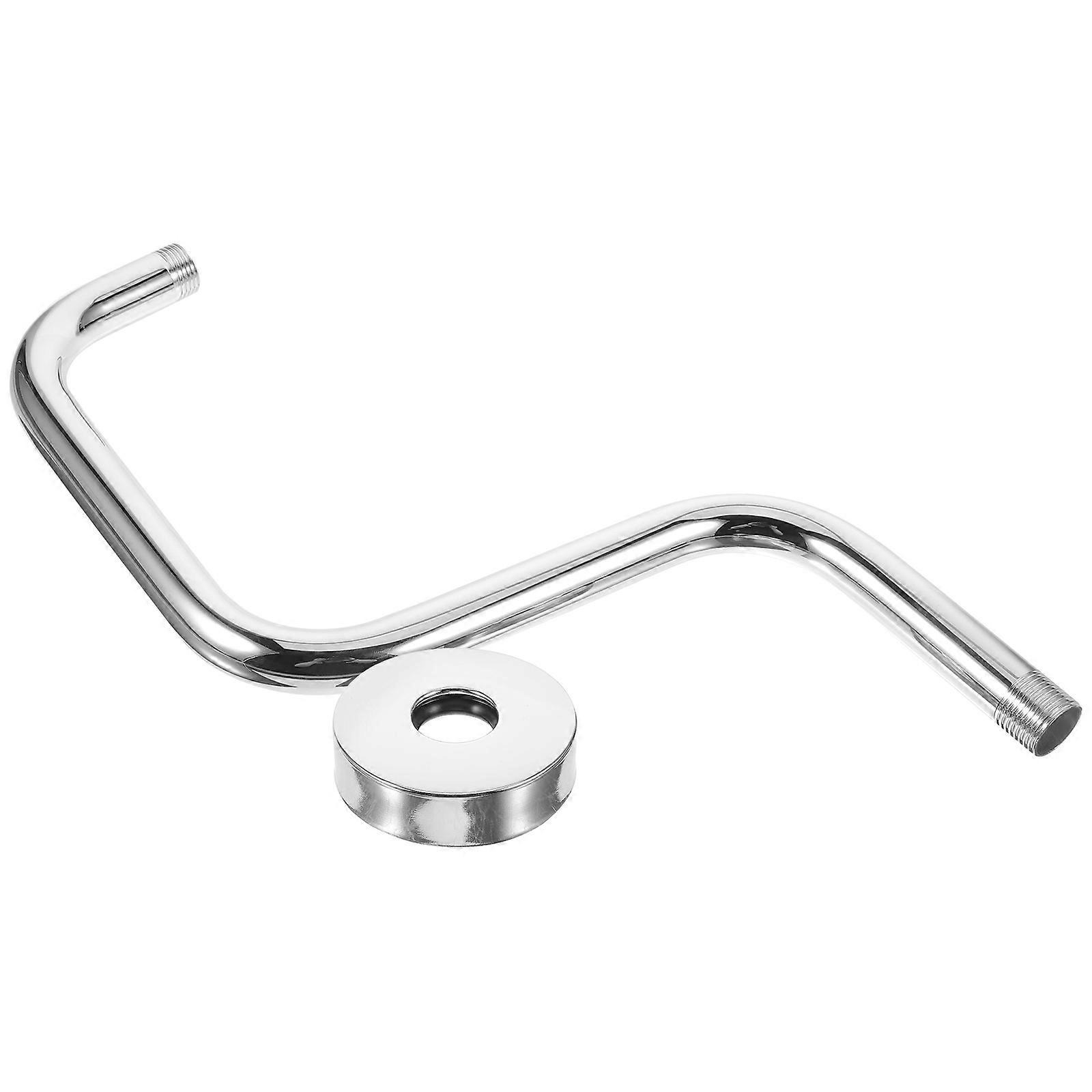 Stainless Steel Shower Arm with Flange for Home Silver Color Sleek Finish Easy to Clean and Durable 10 inches