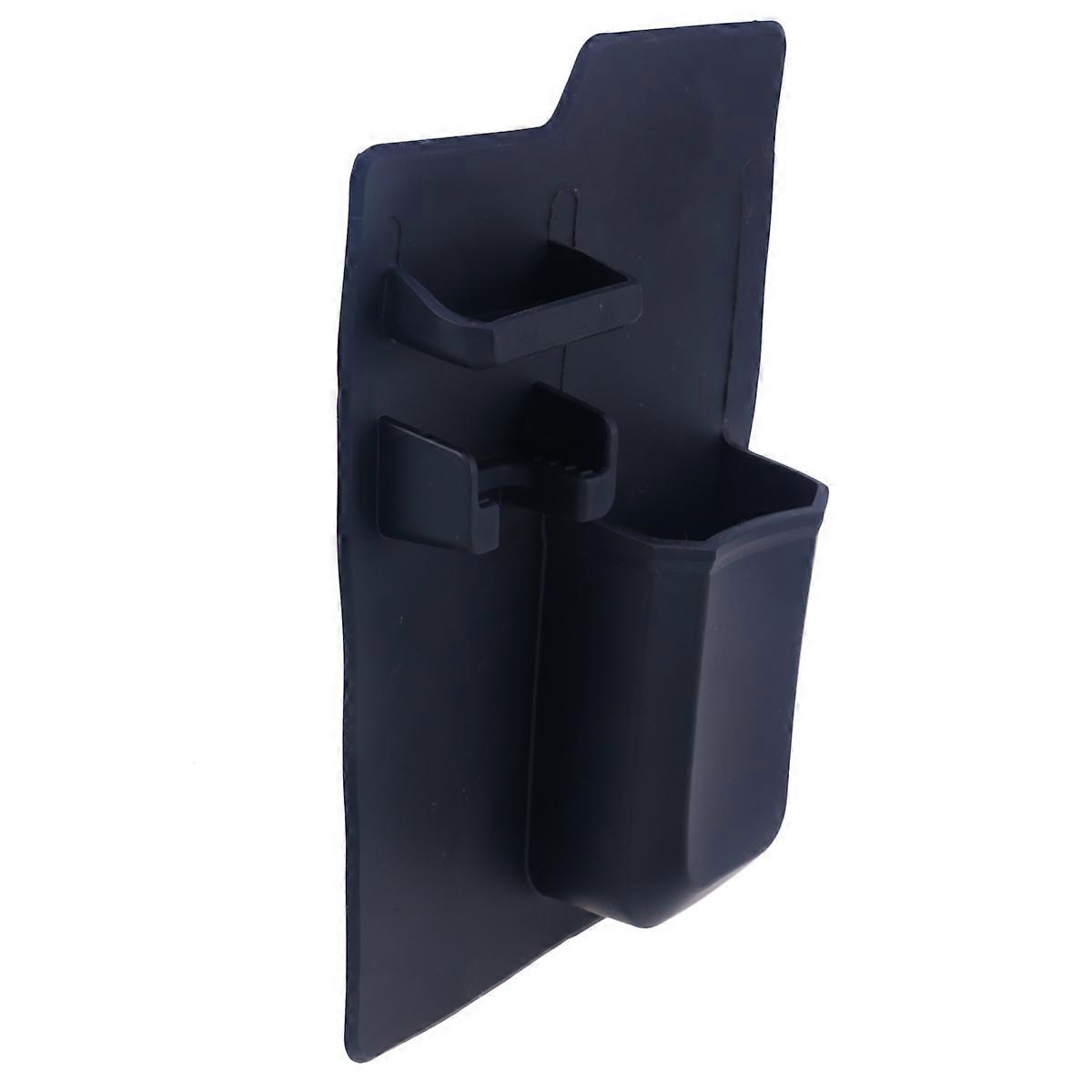 Plastic Storage Box for Toothbrushes and Accessories with Strong Suction Cup for Wall Mounting Black