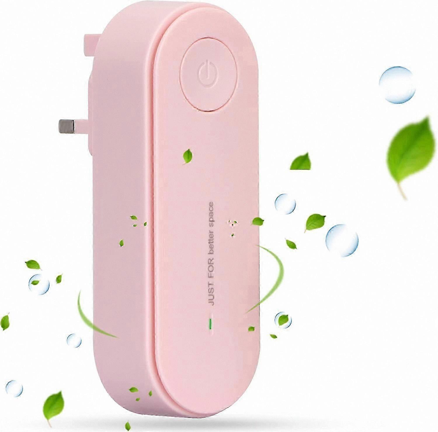 Pink Air Purifier with EU Plug, Emits Negative Ions to Eliminate Pollutants