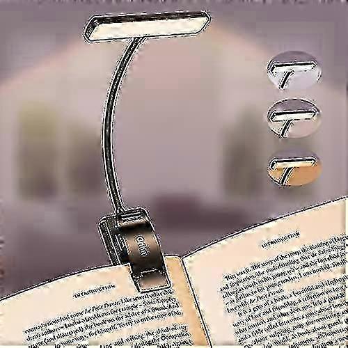 Gritin 19 LED ضوء كتاب قابل لإعادة الشحن للقراءة في السرير مع وظيفة الذاكرة - العناية بالعين 3 درجات حرارة لون ، تعتيم بدون خطوات Br SZRG A-D