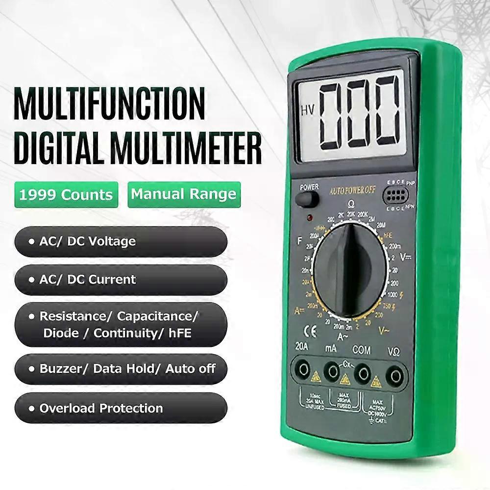 Multifunction Multimeter Digital Meter LCD Current Multimeter 1999 Counts Electrical Meter Voltmeter Ammeter Overload Protection