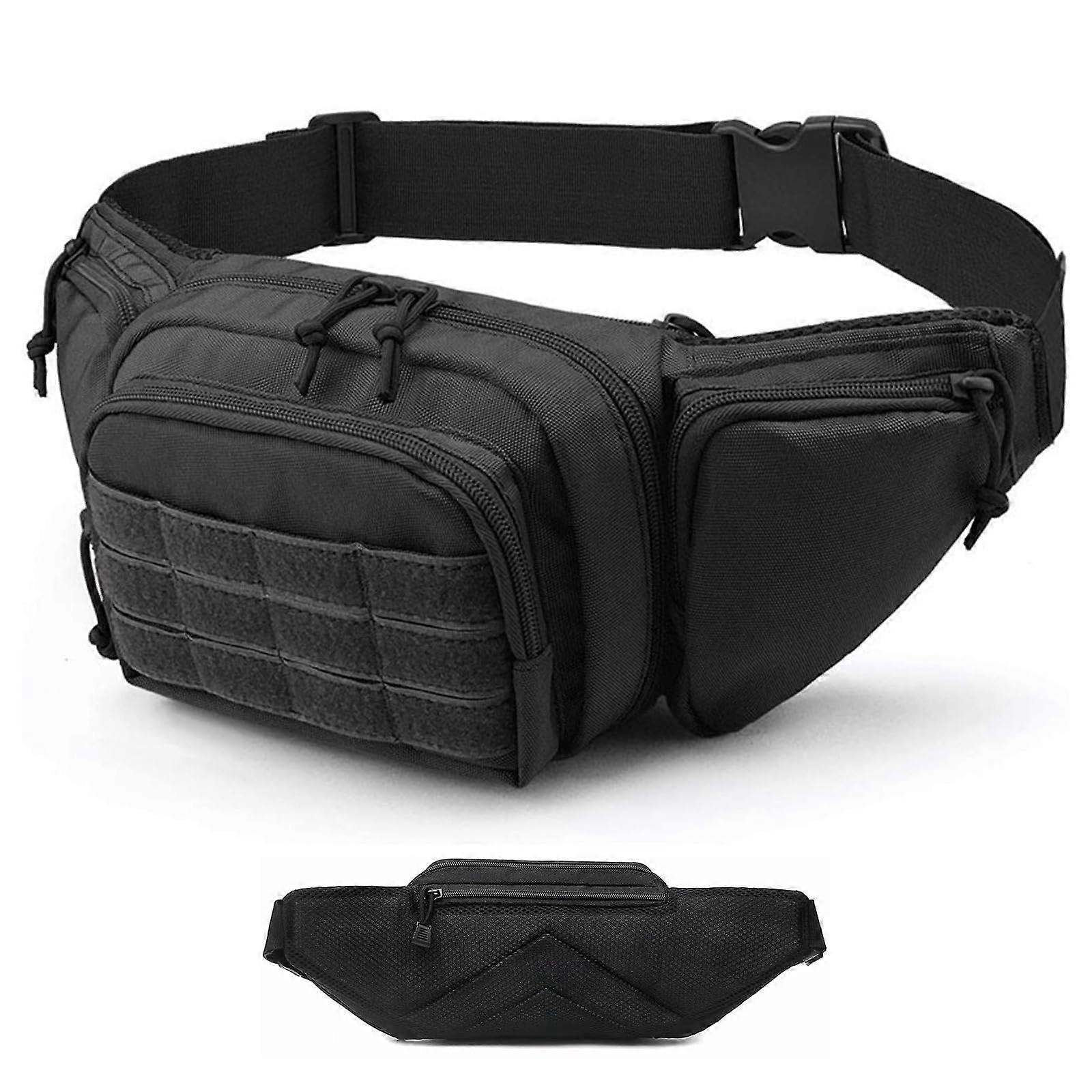 Tactical Fanny Pack for Men Black Medium for Hiking Climbing Fishing Cycling and Hunting Durable Storage Solution