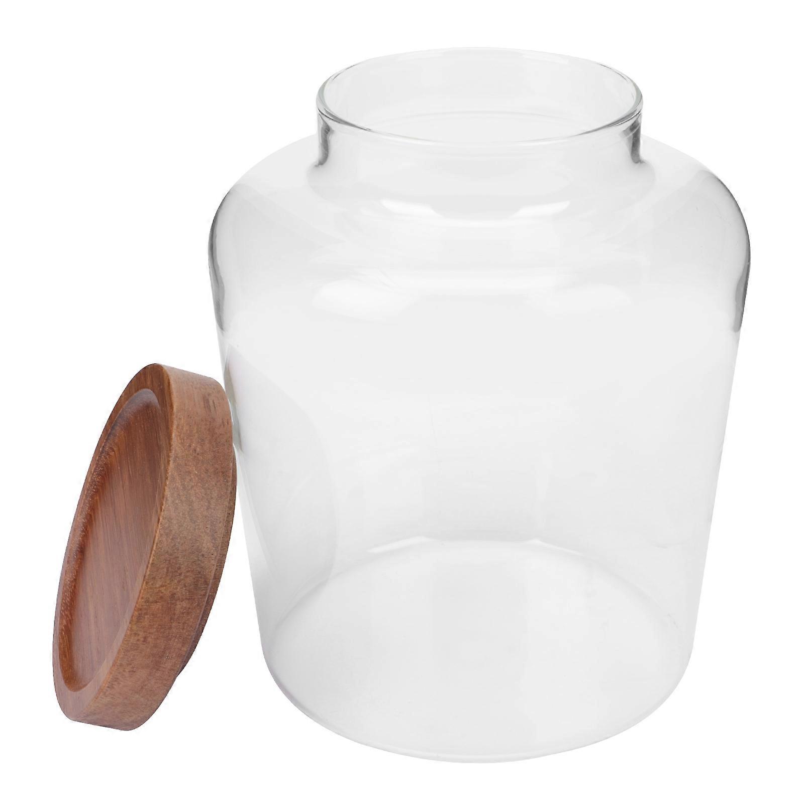 Transparent Glass Sealed Storage Jar for Dried Food and Tea with Premium Quality and Practical Design 4.5 x 6.7 inches
