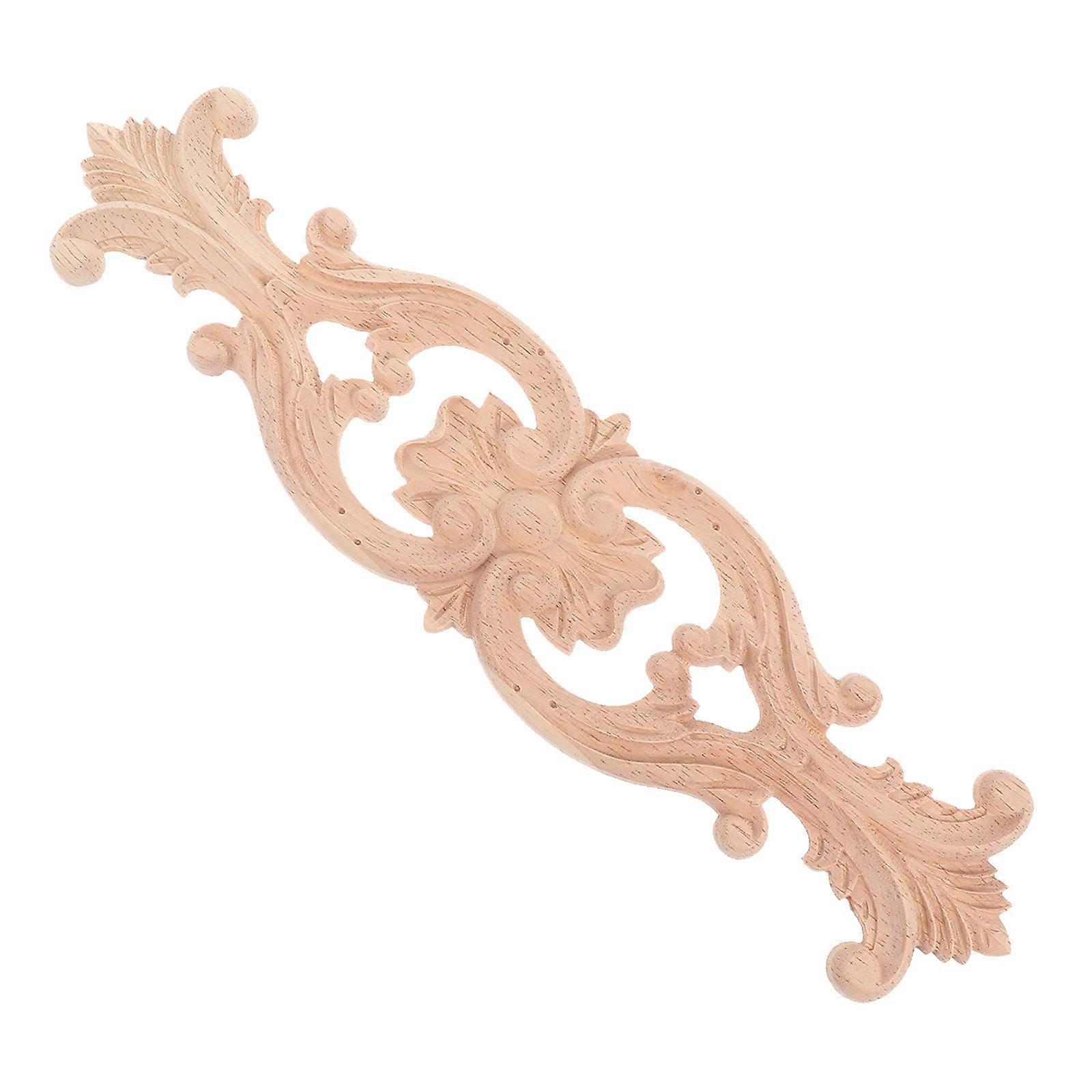Retro Wood Applique for Decor Creative Onlay with Synthetic Material Khaki Color Fits Various Scenes