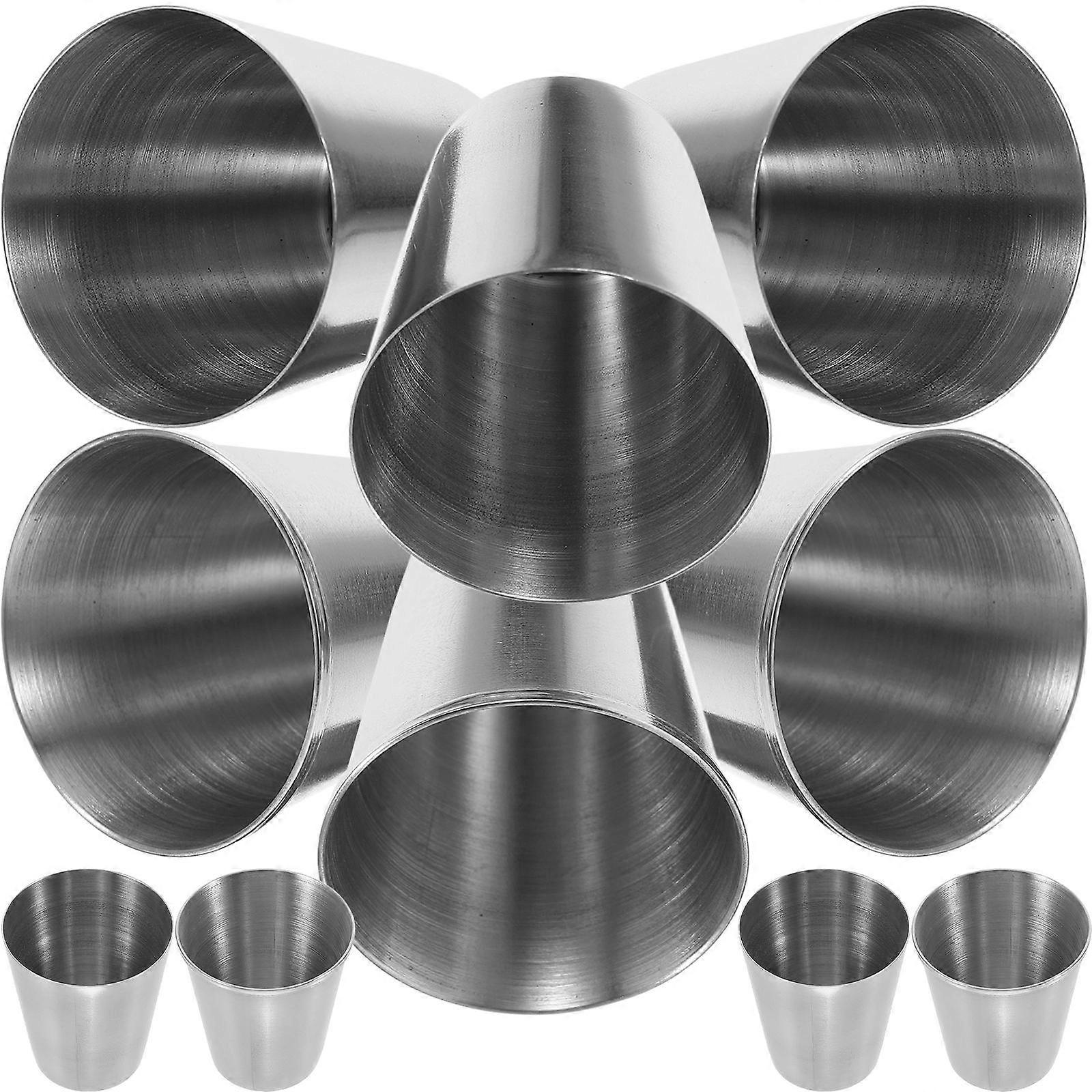 Decorative Household Drinking Cups Stainless Steel For Parties 30ml Capacity Silver Color Ideal For Gatherings 10Pcs