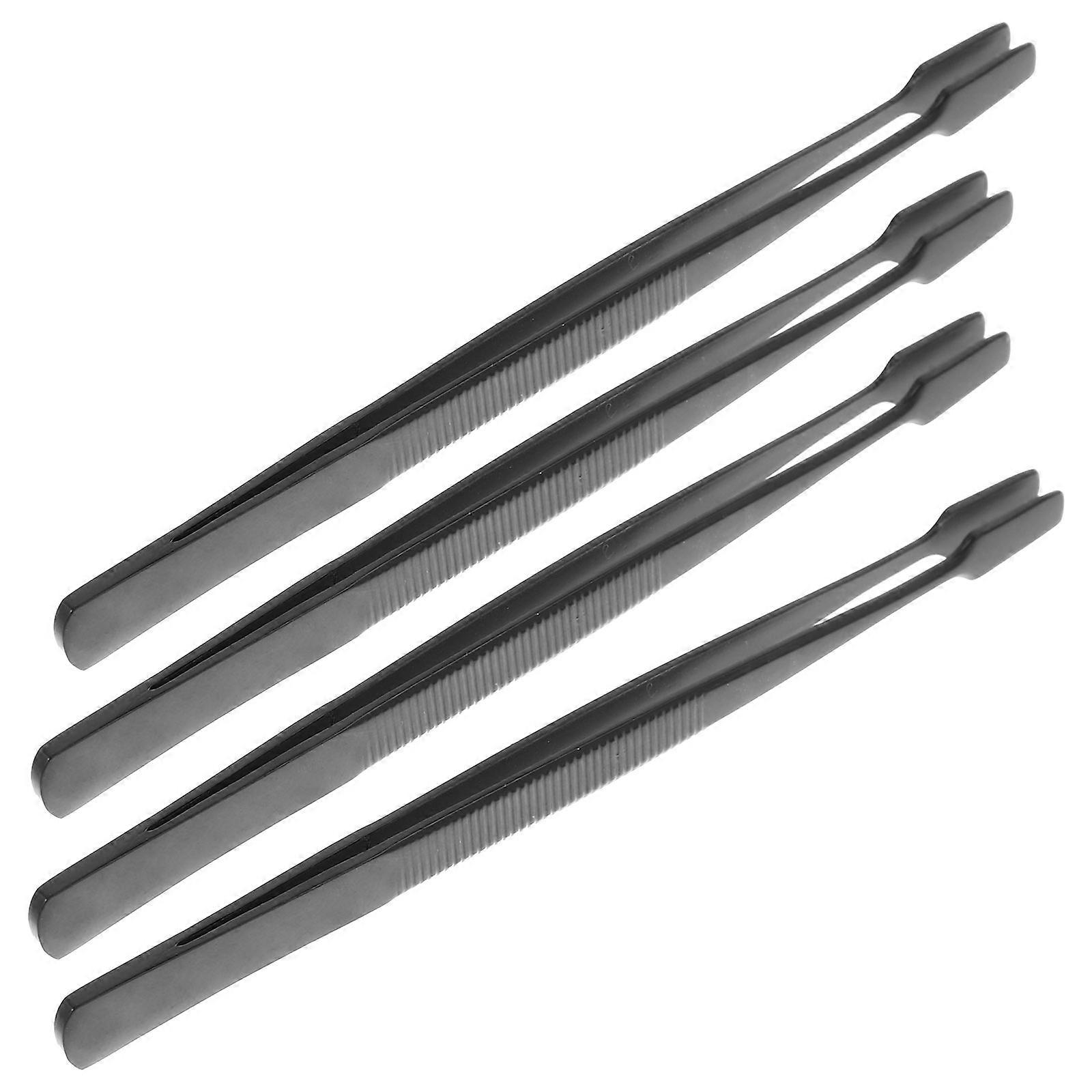 Stainless Steel Eyelash Tweezers Set of 4 – Durable, Comfort Grip Applicator Tools for Extensions – Ideal for , Home & Professional Use