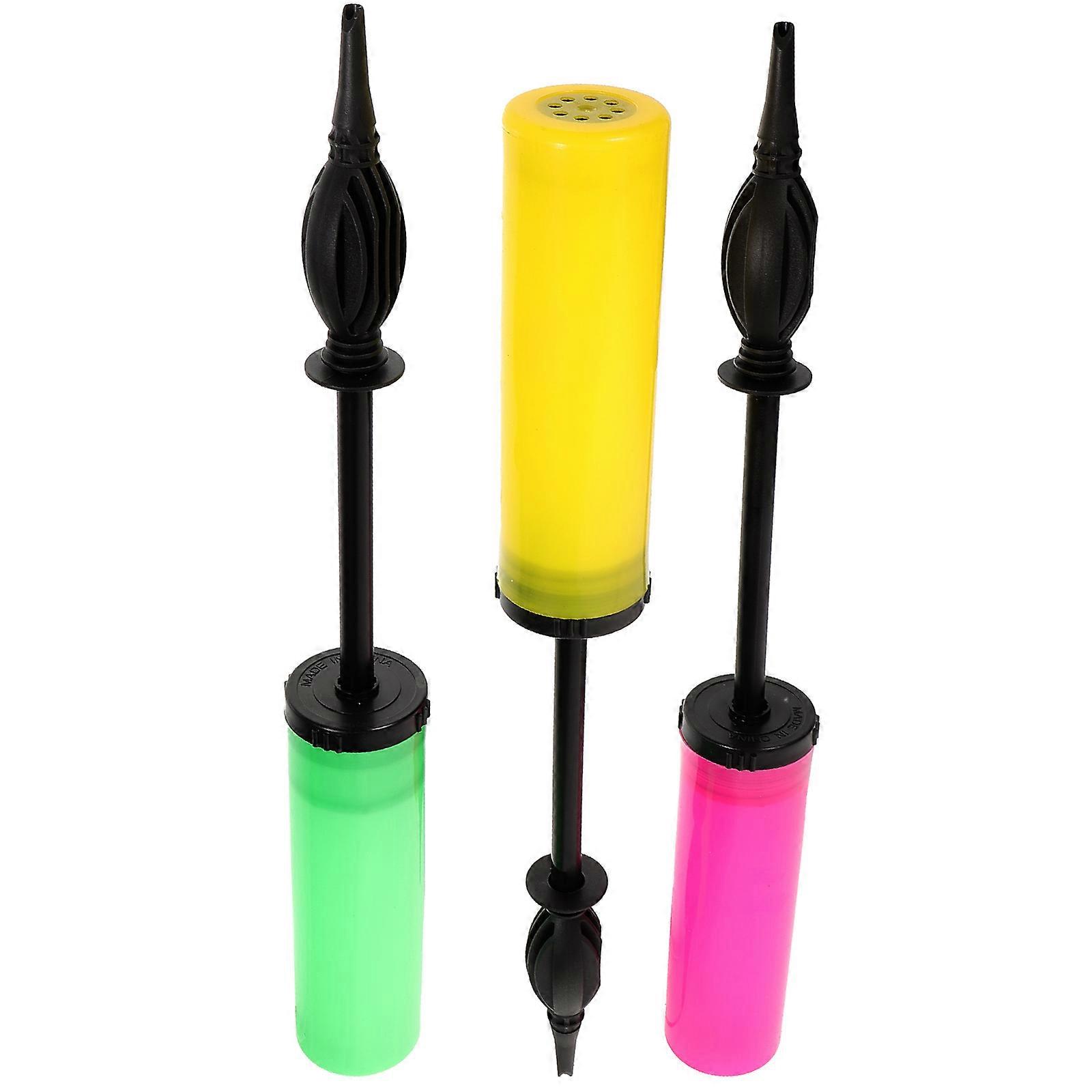 Portable Manual Balloon Pump for Parties and Events 3 Pieces Assorted Color Hand Held Plastic