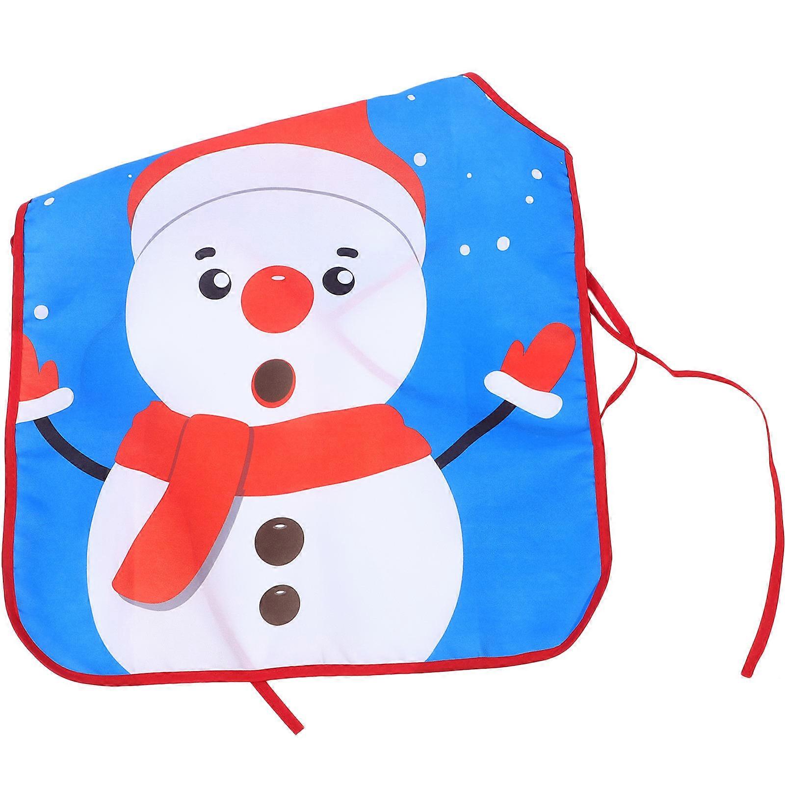 Half Body Apron Snowman Pattern Cooking Apron Great For Restaurant Use 80.00X60.00X1.00cm Adjustable Straps 1Set