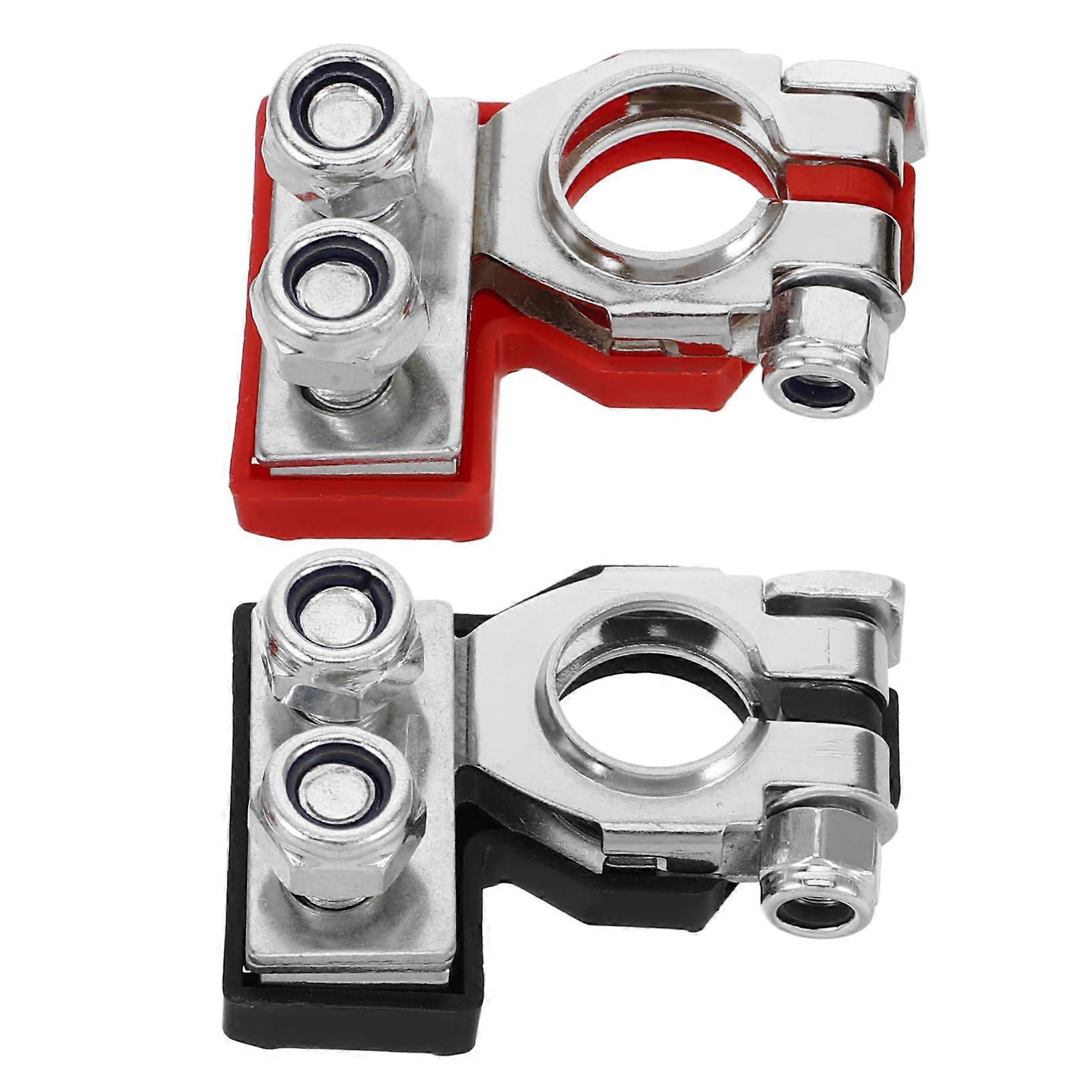 Battery Terminal Connectors Pair Made of Pure Copper for Car, Truck, and RV Batteries, Corrosion-Resistant and Efficient