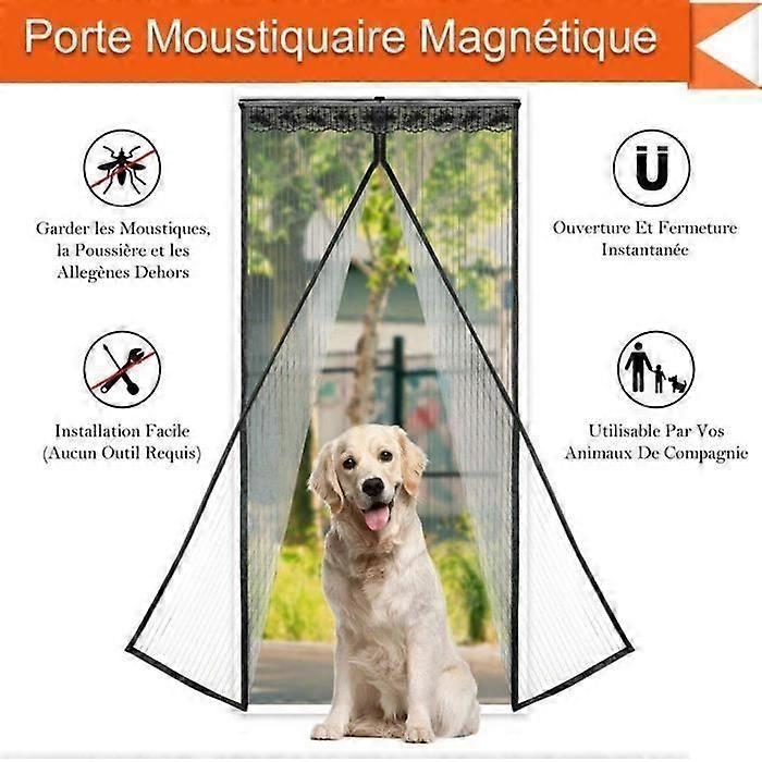 Magnetic Door Curtain/Magnetic Screen Door - AST - Black - 220*130cm - Automatic Closing