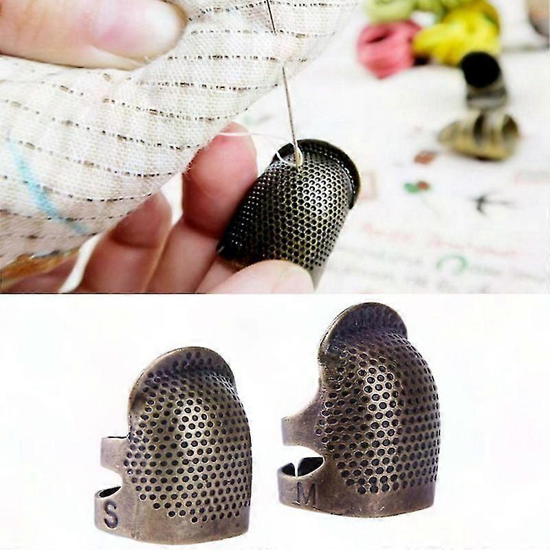2pcs Brass Thimble for Sewing, Knitting, Quilting - Adjustable & Durable DIY Craft Tool
