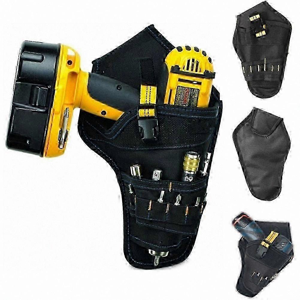 Durable 900D Oxford Fabric Tool Belt Pouch with Drill Holster and Bit Holder for Waist Storage and Hanging Organization