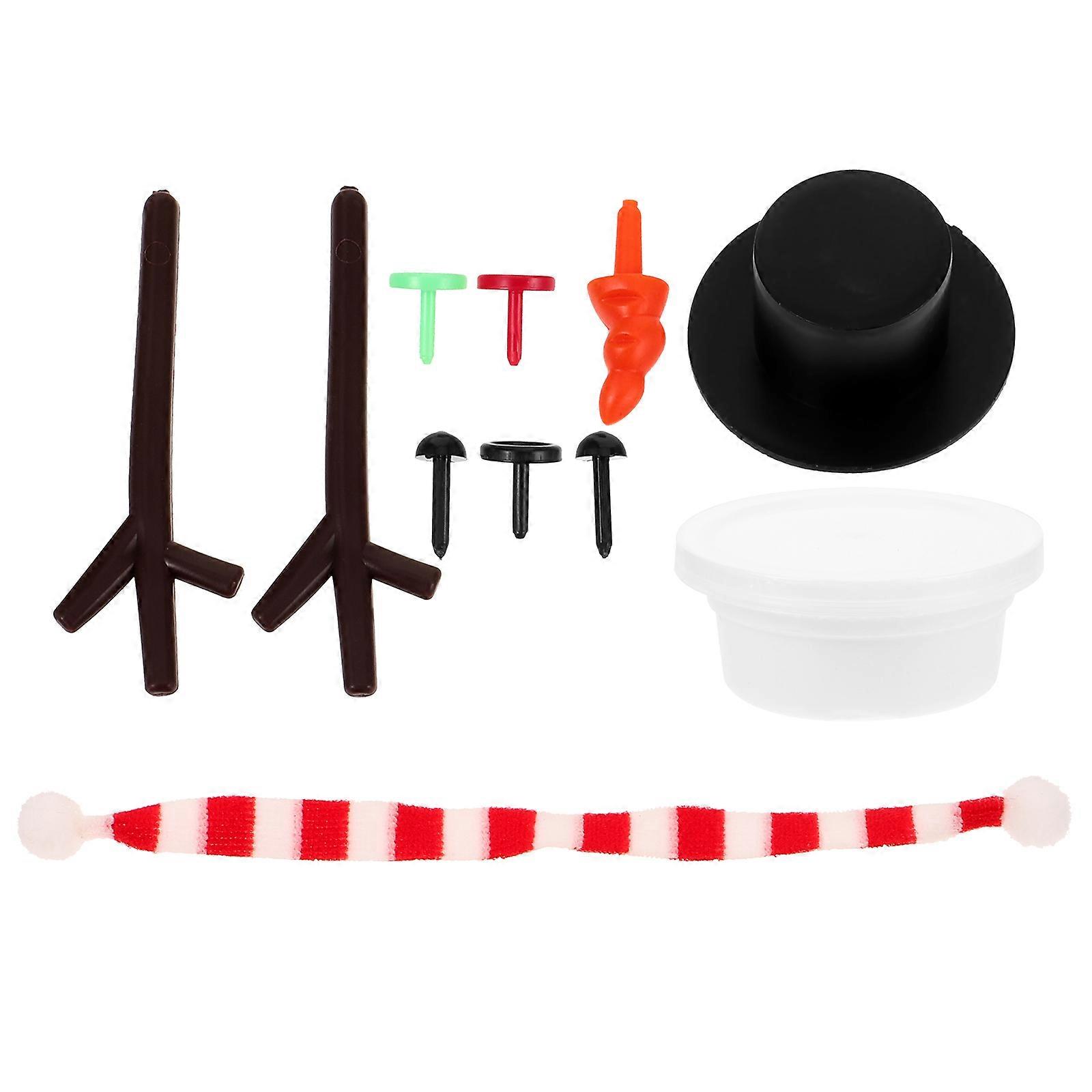 Mini Snowman Clay Crafting Kit – Christmas DIY Decoration Set with Accessories, Stain Resistant Handmade Craft Materials for Family Fun and Dexterity