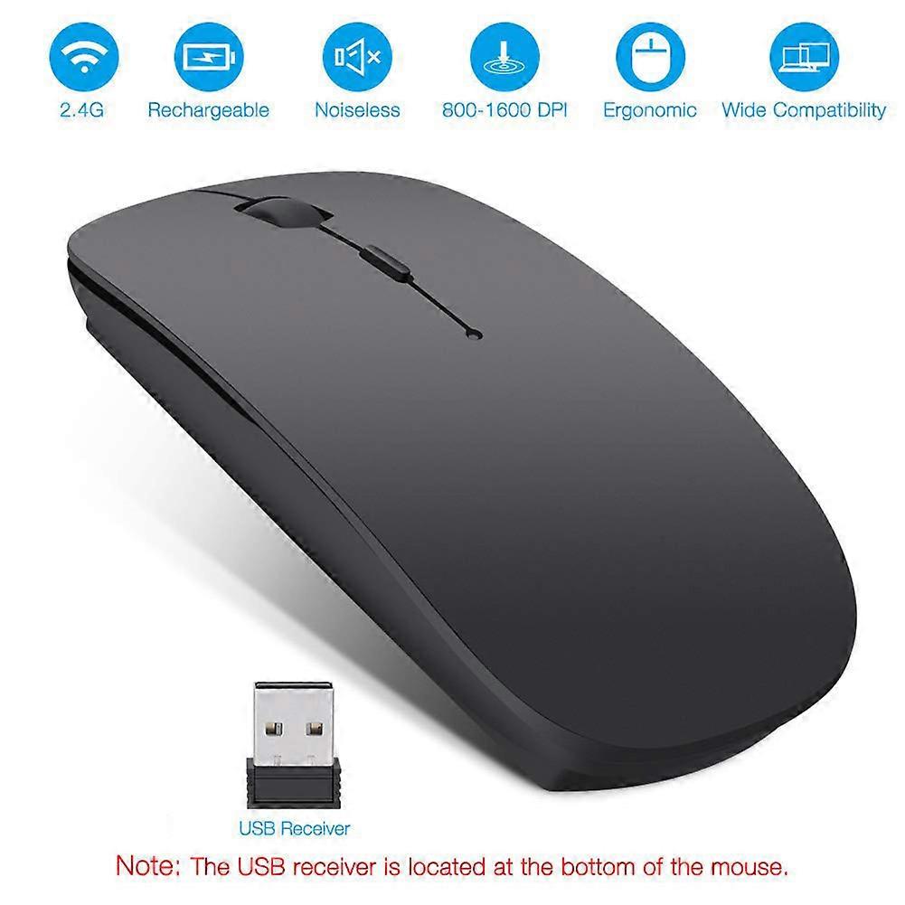 Wireless Mouse Chargeable Ultra-silent Click Optical Mouse Mice with USB Cable