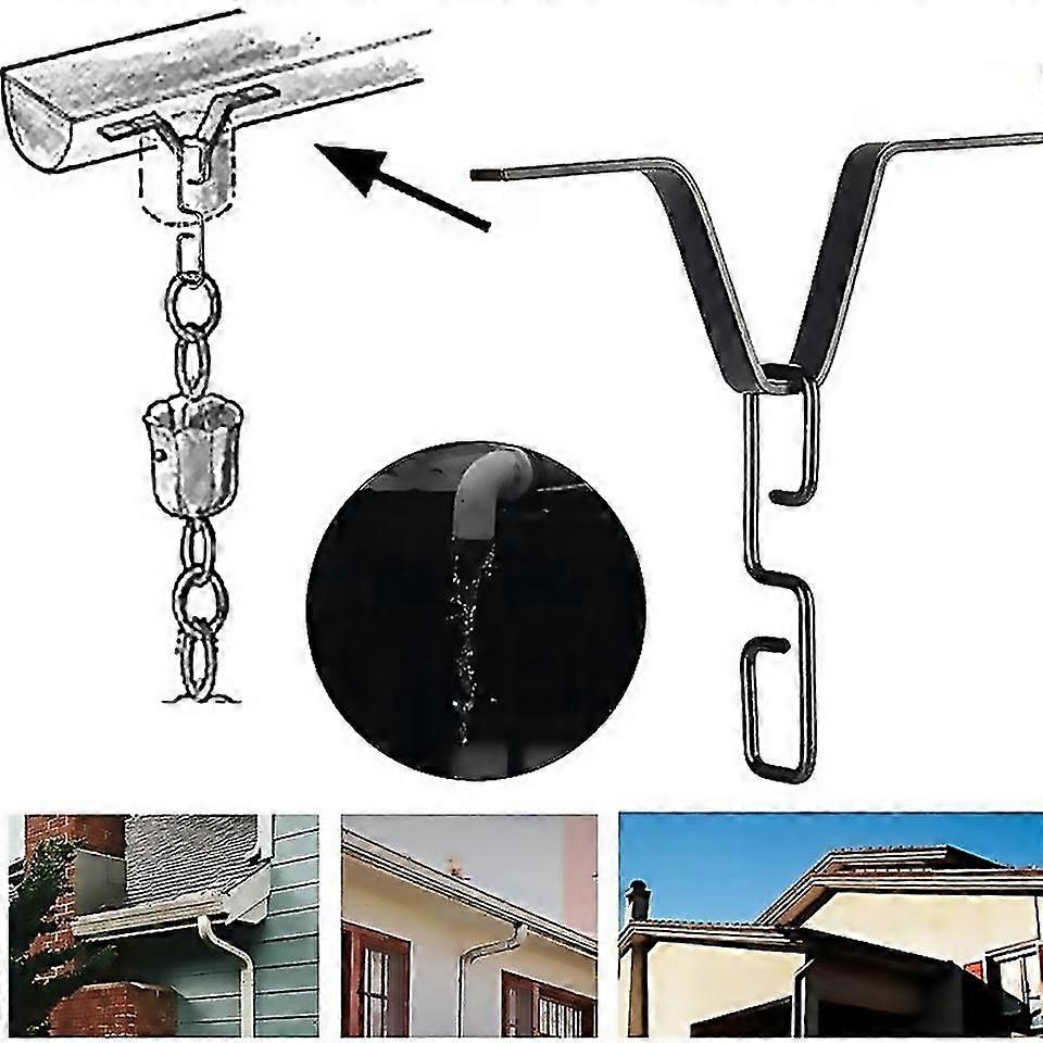 For Vshaped Rain Chain Adapter With Sshaped Hook For Black