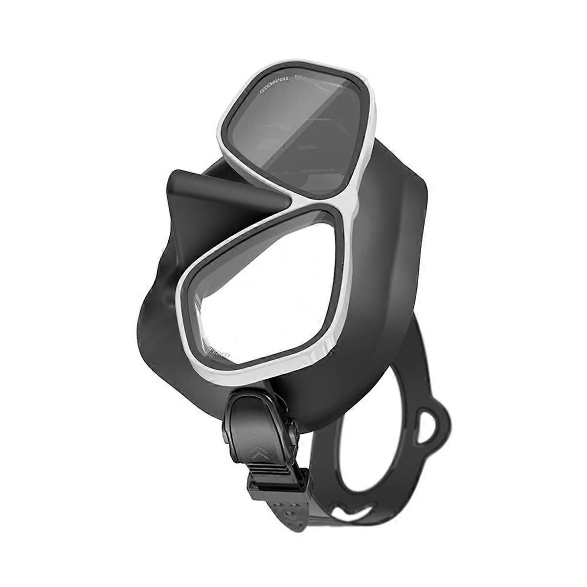 Anti-Fog Diving Mask Nose Protection Long-Lasting Scuba Mask for Underwater Adventures Black & Whit