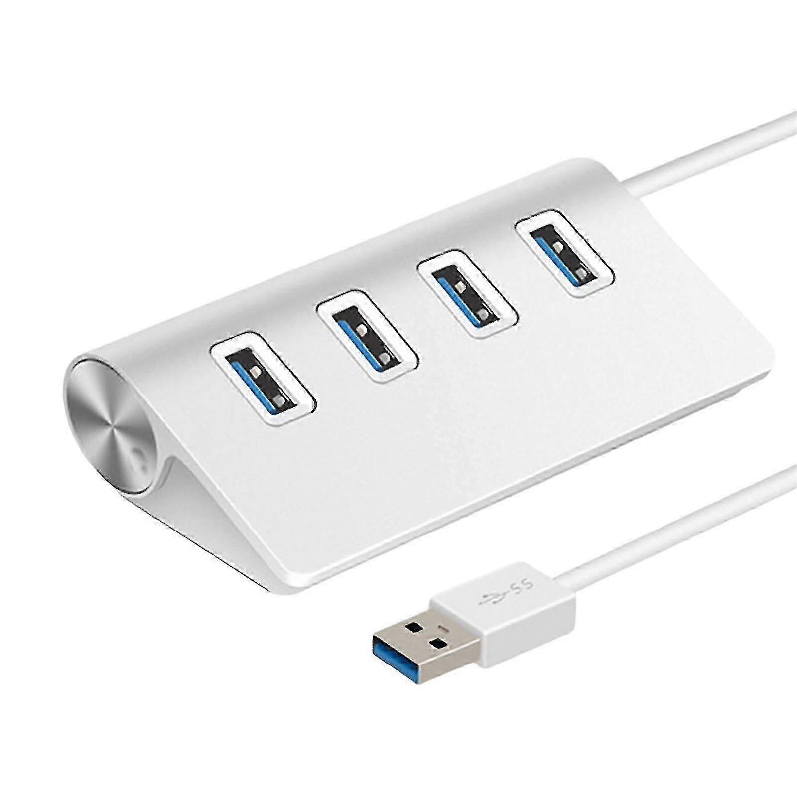 Aluminum 4 Port USB 3.0 Hub 5Gbps High Speed for Mobile Mouse Keyboard hr