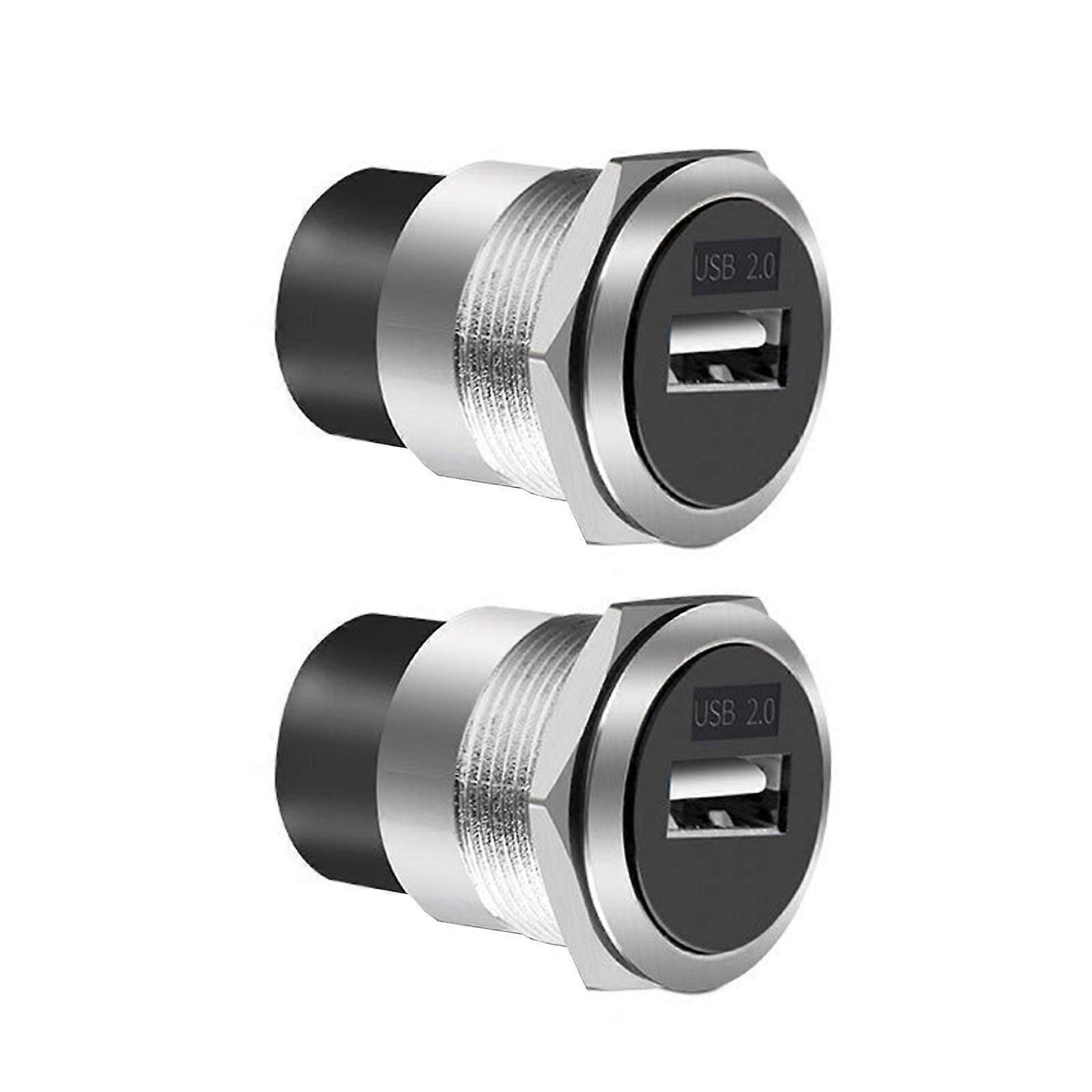 22mm USB3.0 Panel Module Metal Circular USB2.0/USB3.0 Thread Connector Secure Panel Installation for Industrial  Silver