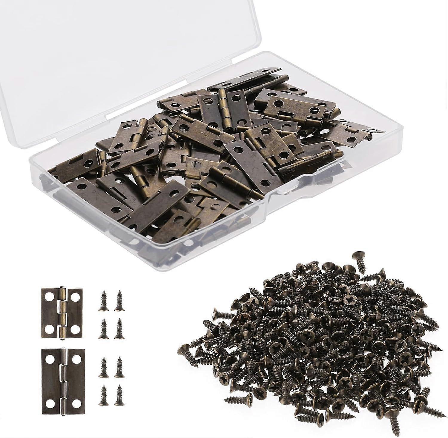 Small Hinges for Wooden Box, 30Pcs Cabinet Drawer Butt Hinges, Small Hinges for