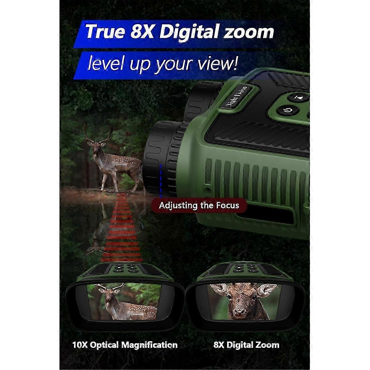 Digital Infrared Night Vision Binoculars Telescope 300M ArmyGreen