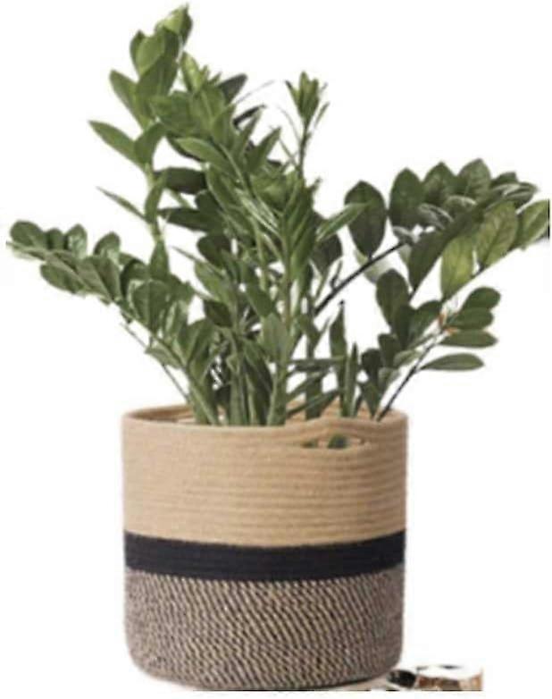 コットンローププラントバスケット織りフラワーポットプラントポットカバーホームデコレーション収納バスケットおもちゃの服