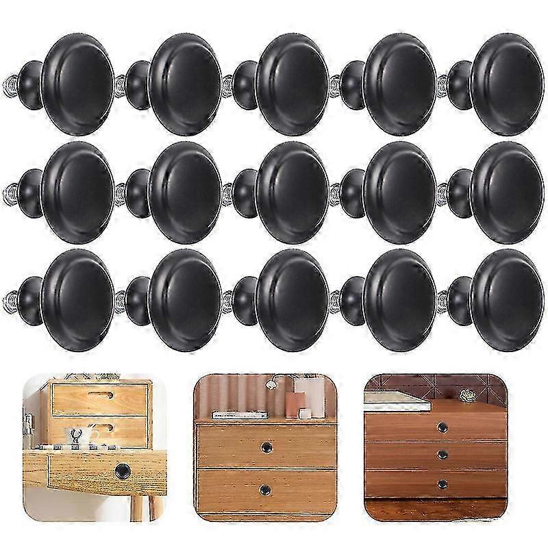 25 Pcs Drawer Handles Dresser Knobs Round Black Drawer Pulls Decorative Cabinet Knobs Cabinet Door Knobs Drawer Knobs Black