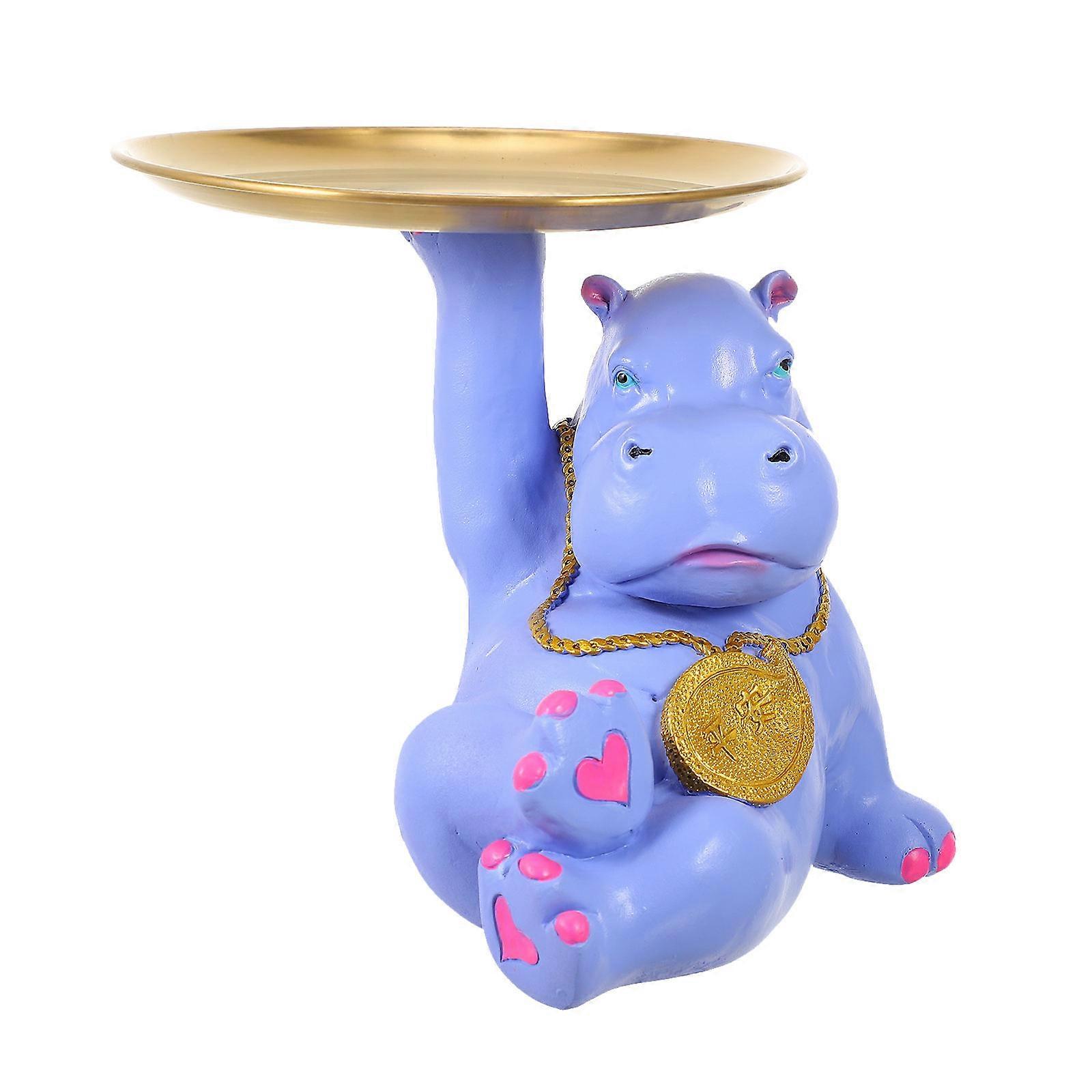 Practical Hippos Shape Tray Hippos Tray for Storage 1Pcs Resin Purple