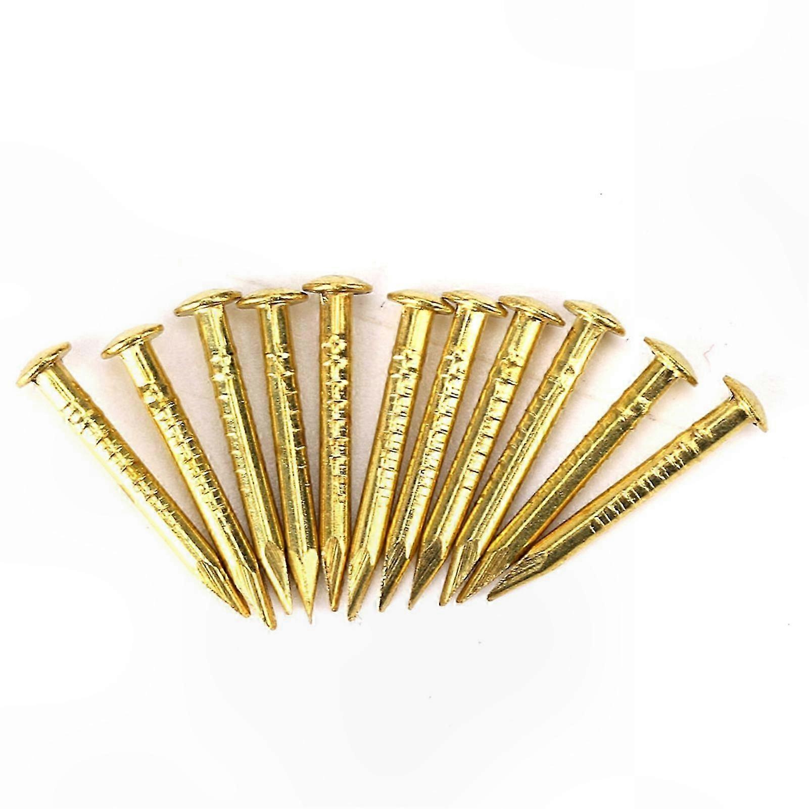 Brass Round Head Nails for Furniture Hinges - 100 Pieces, Multiple Sizes Available