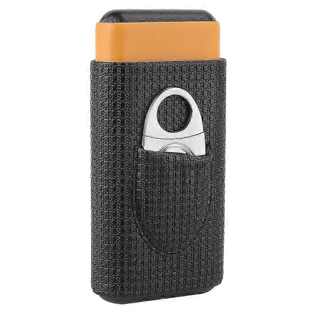 2025 أحدث طراز من خشب الأرز الجلدي 3 أنبوب حالة السيجار السفر المرطب مع