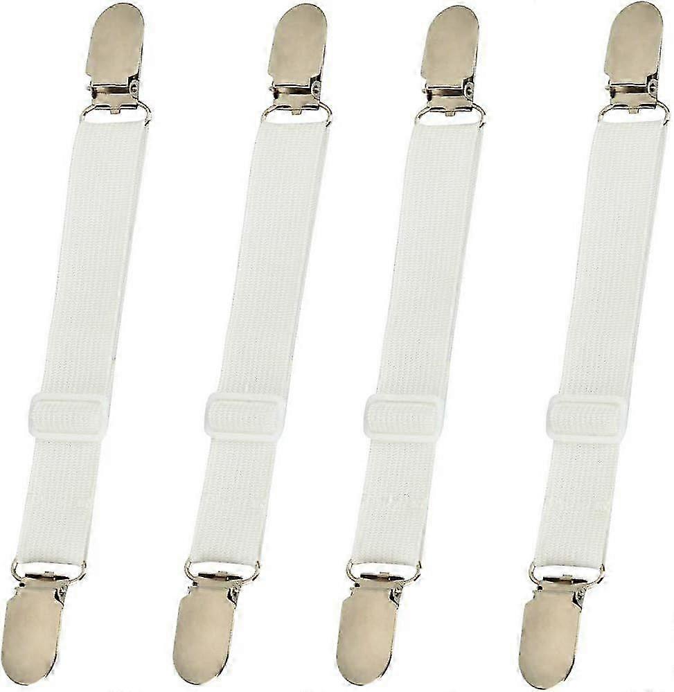 Bed Sheet Clips Straps Sheet Holder Mattress Clips, 4 Pcs Adjustable Elastic Bed