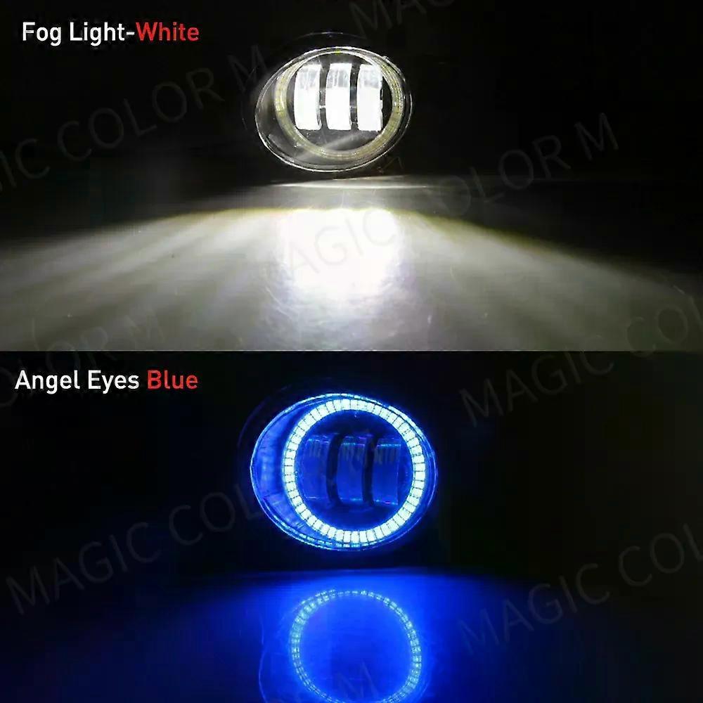 Apply 2 X Angel Eye Fog Light Assembly For Nissan X-Trail Rogue T32 2014 2015 2016 Car LED Lens Fog Daytime Running Lamp DRL H11 12V