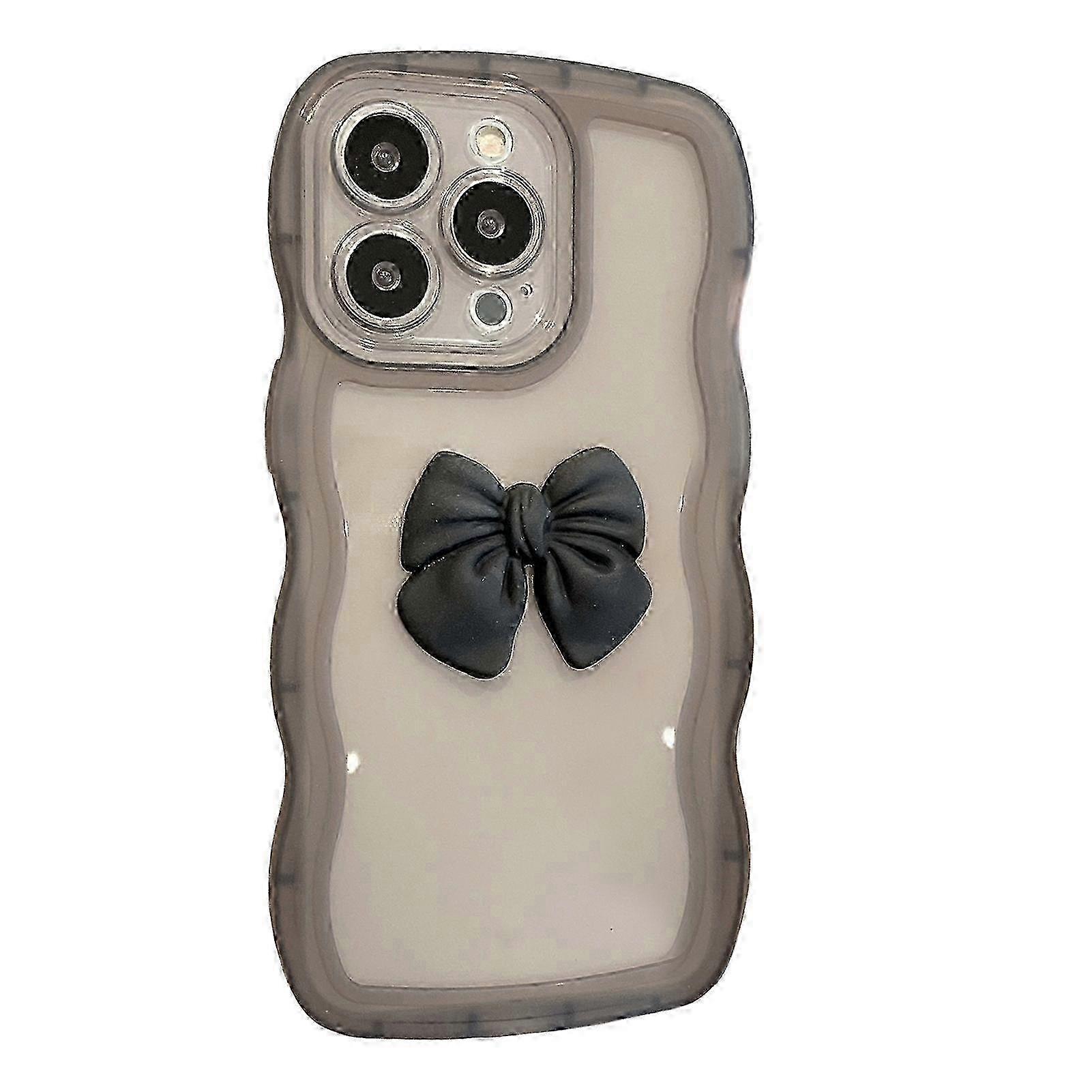 Mobile Phone Case Wavy Edge 3D Bow Colorful Protective Case Anti-scratch Cute Smartphone Silicone Case Phone Accessories for iPhone 14 Series