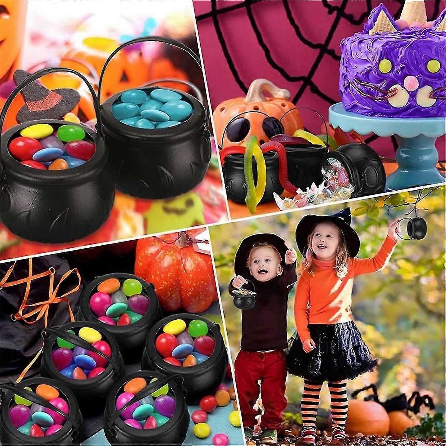 Witches Cauldron Candy Serving Bowls on Rack Candy Container Bucket