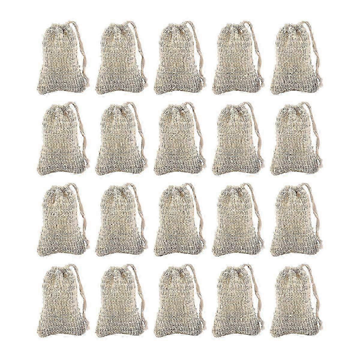 50Pcs Shower Bath Sisal Soap Bag Exfoliating Soap Saver Pouch Holder - FFA