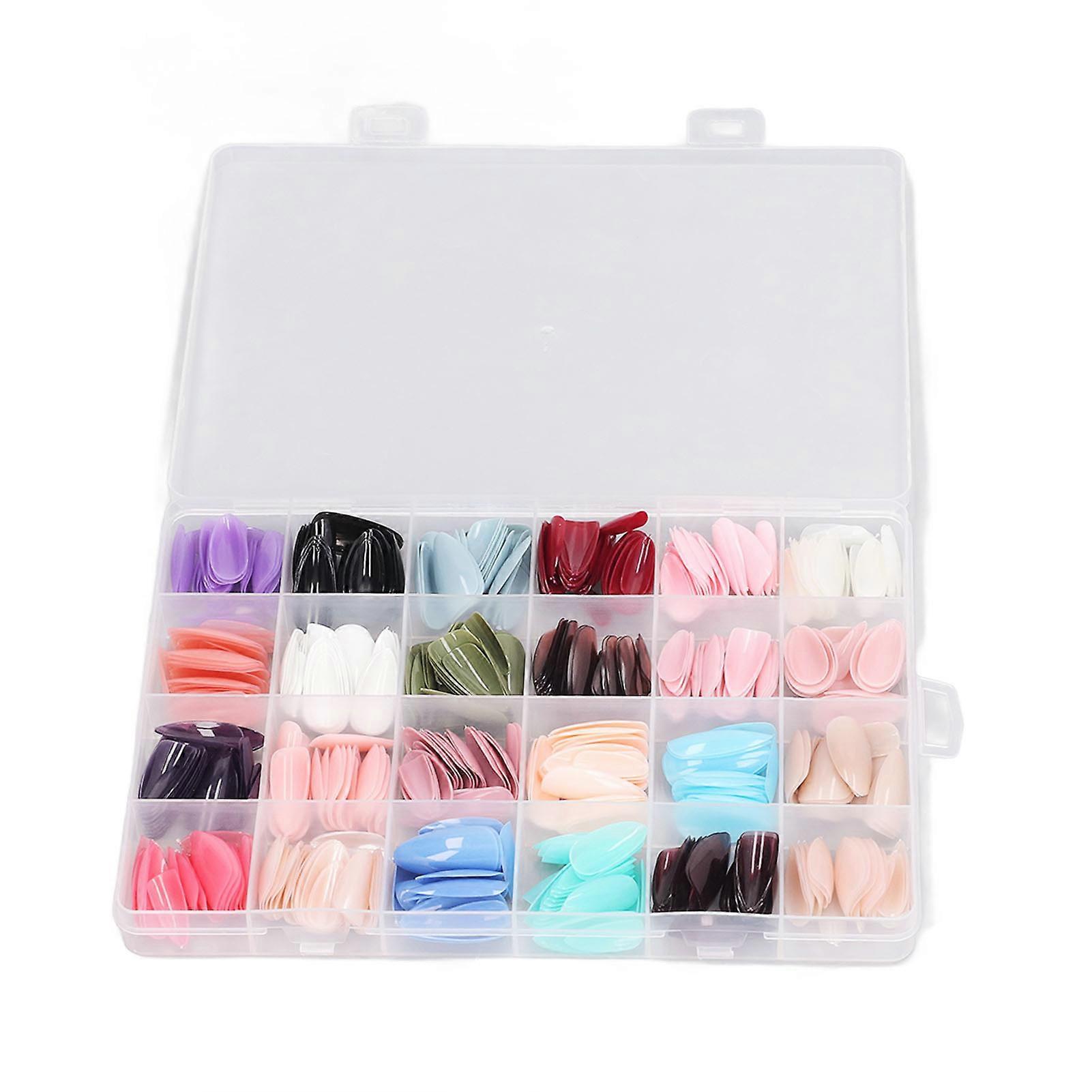 Ensemble de 576 faux ongles, couverture complète, couleur pure, tendance, à presser