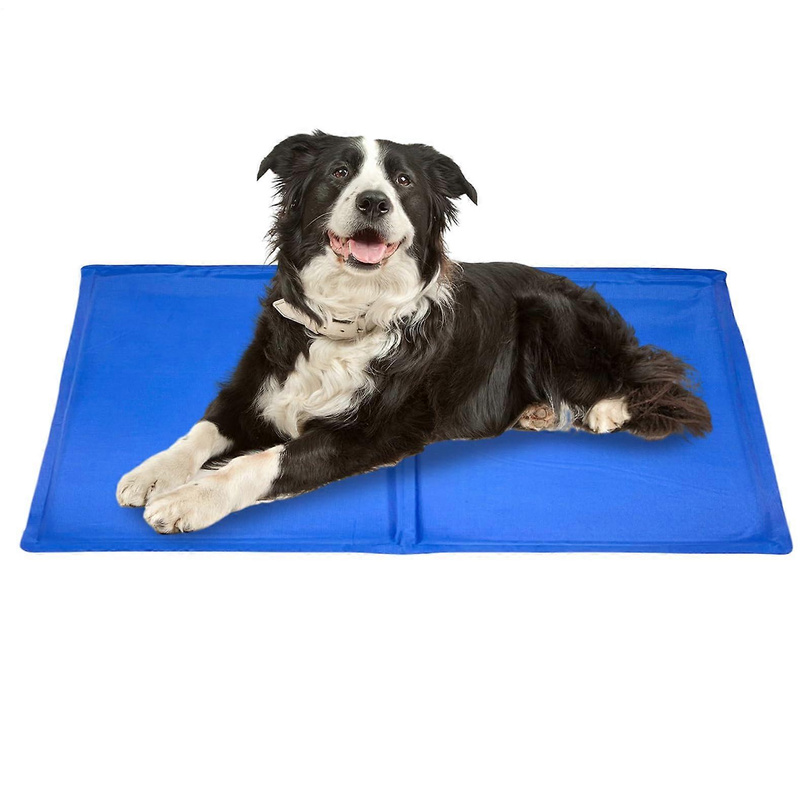 Pet Cooling Mat Self Cooling Ice Gel Pad For Dogs Crate Compatible Blue L Size