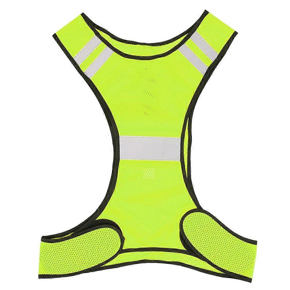 Outdoor Reflective Safety Vest with LED Light High Visibility for Night Running Cycling yellow