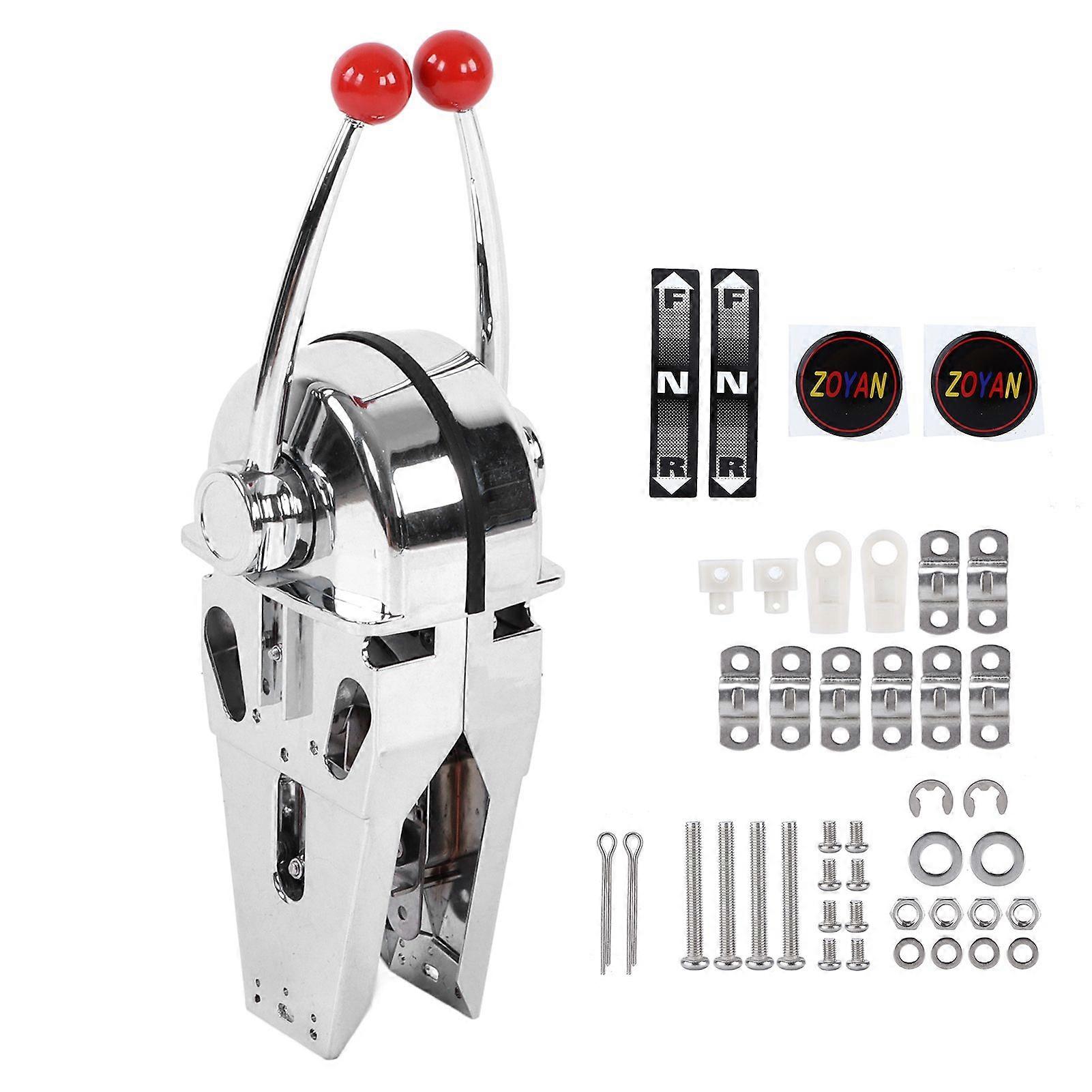 Boat Engine Control Zinc Alloy Dual Lever Handle Outboard Device for Repair Refurbishment
