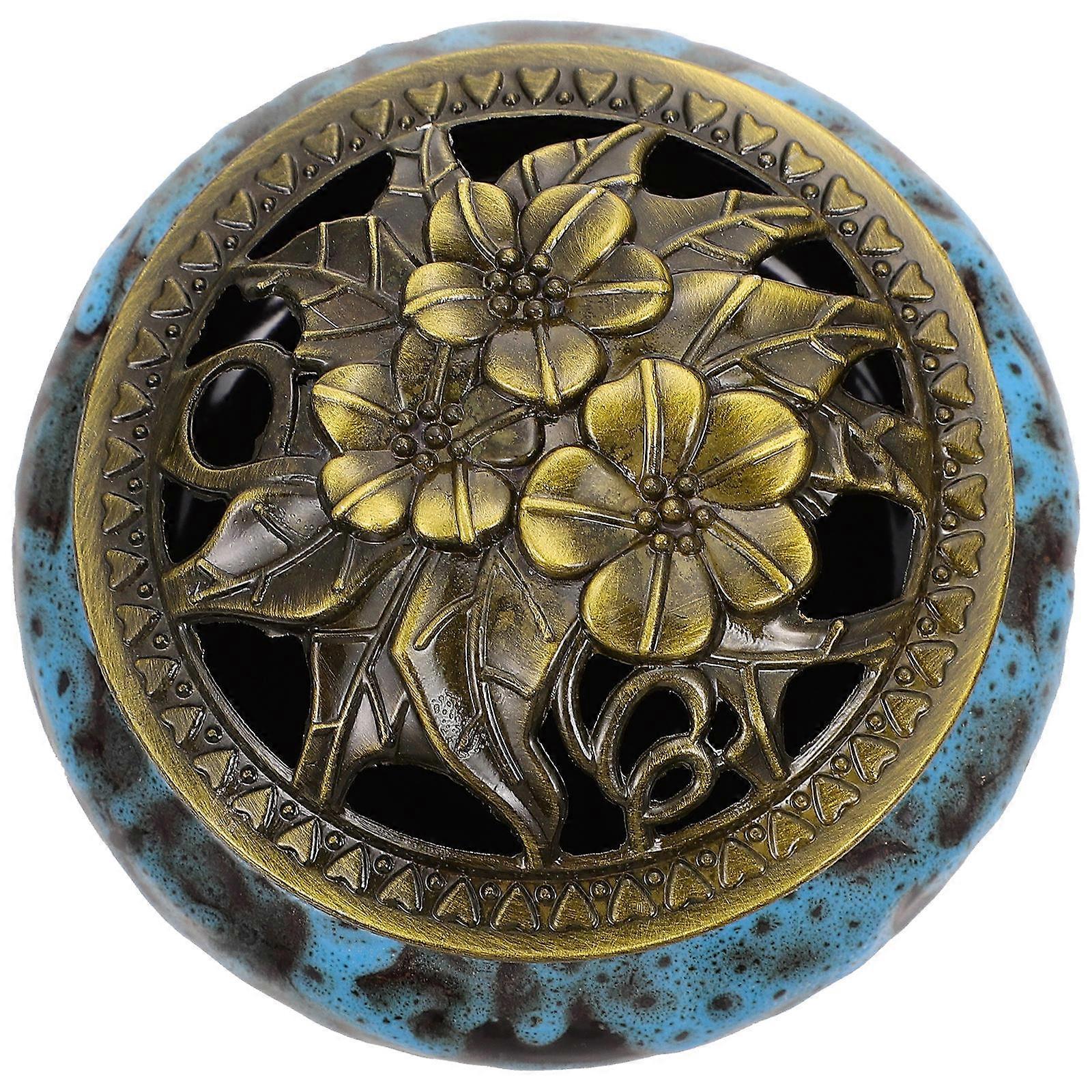 Blue Ceramic Incense Burner for Aromatherapy Decoration 1Pcs