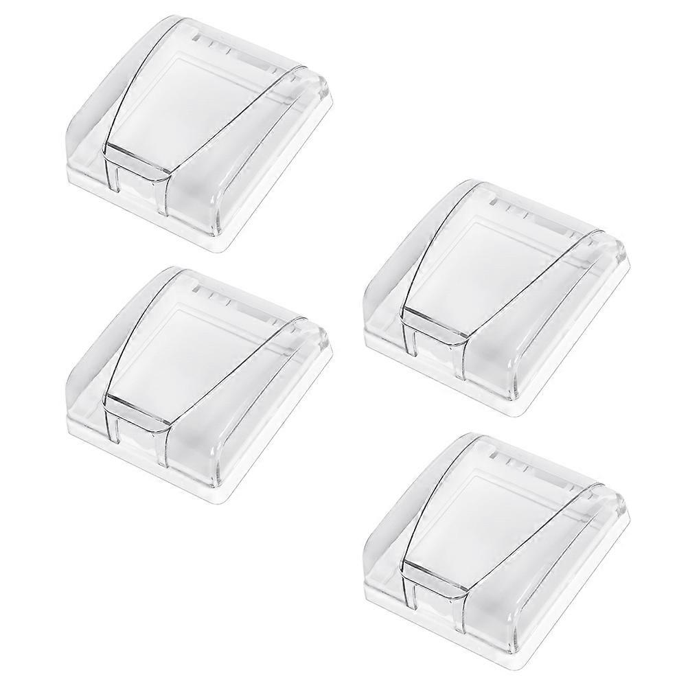 Wall Protector Cover Waterproof Box for Outlet Switch 4Pcs Transparent