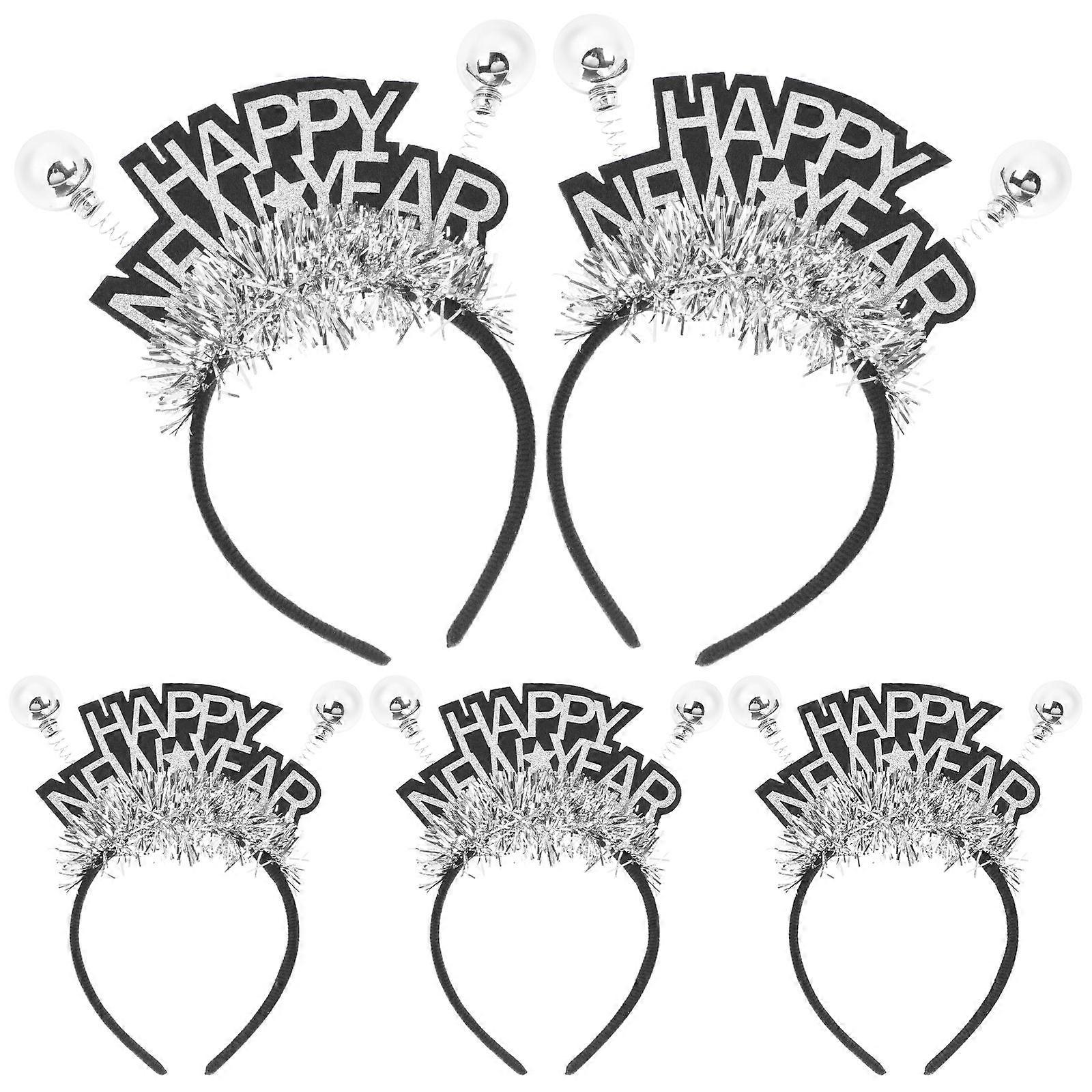 New Year Accessories New Year Party Headwear for Family Gathering Silver Abs Material for Party Favor 5Pcs