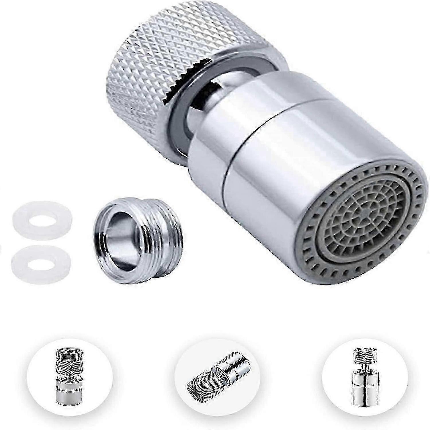 2-Mode Adjustable Brass Kitchen Faucet Foaming Filter with Nozzle Adapter, Suitable for Faucet With M22 External Thread Nozzle or M24 Internal Thread