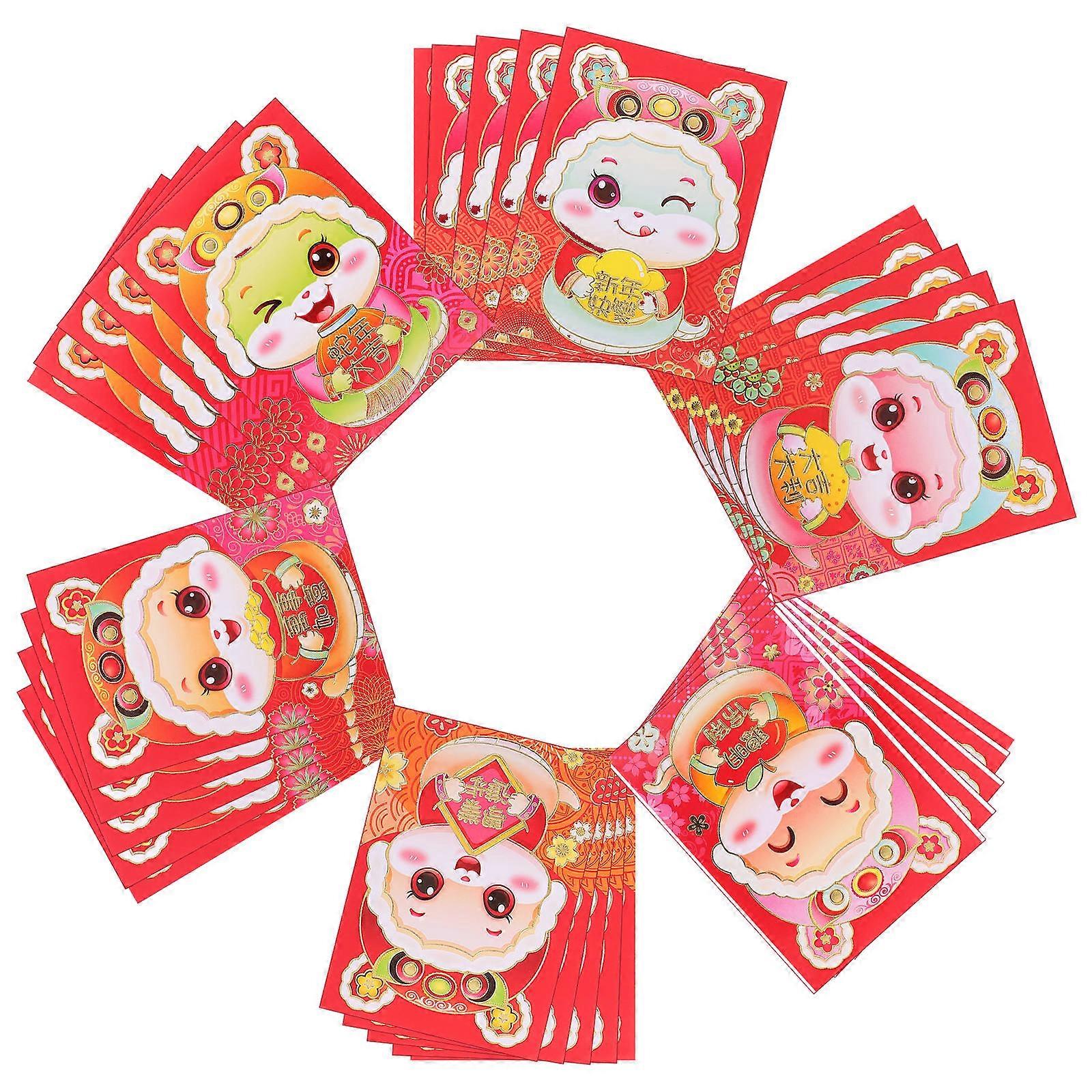Chinese New Year Red Envelopes Paper Packets for Storage Use 180Pcs