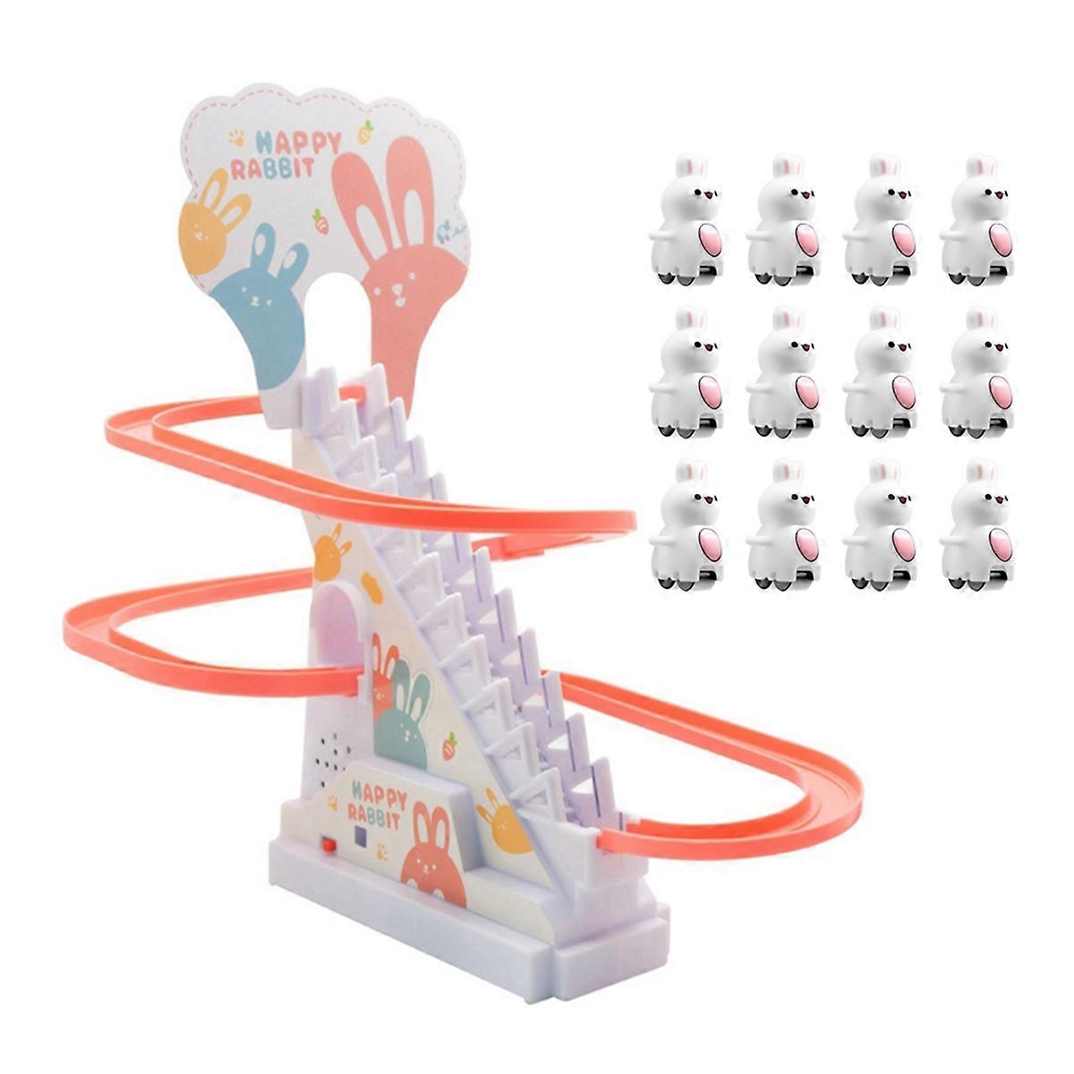 Bunny Climbing Stairs Track Automatic Slide with Music