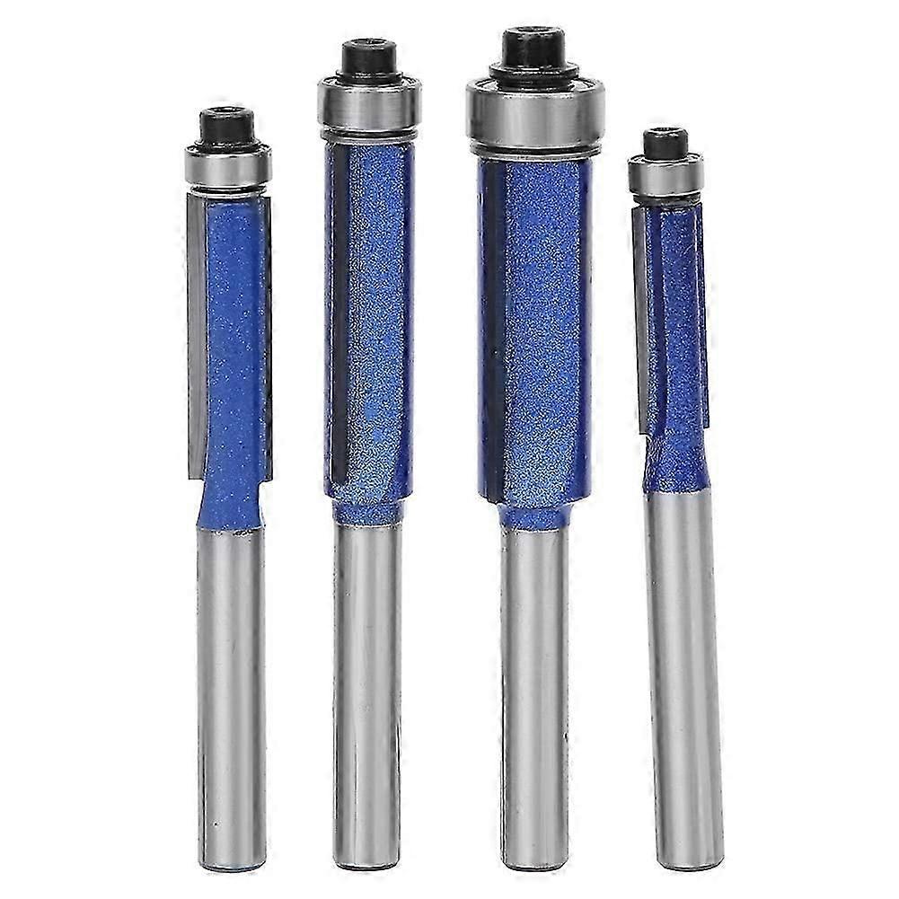 4 pieces 1/4 inch shank straight flush trim router bit woodworking milling cutter tools for woodworking projects
